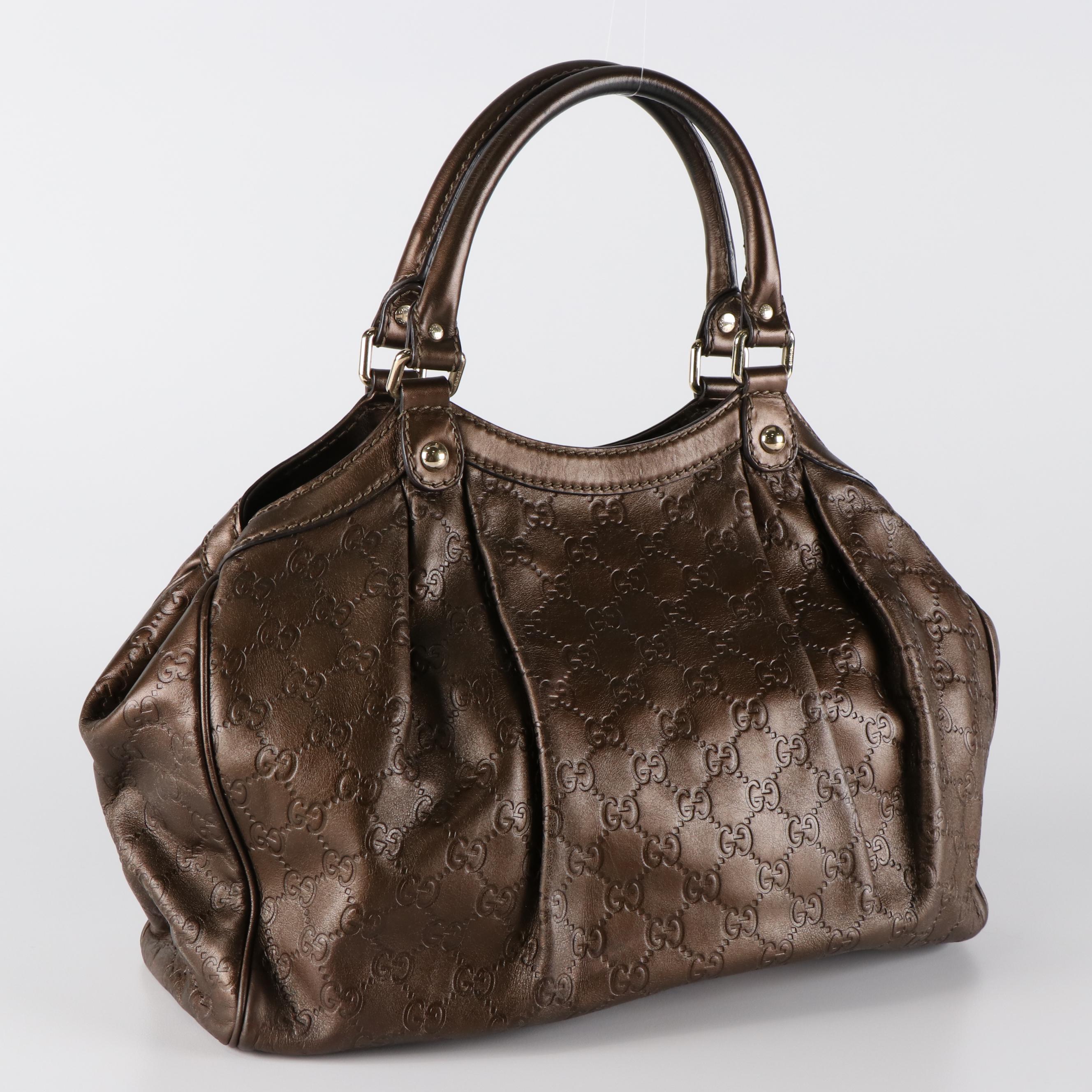 Gucci GG Medium Sukey Tote Bag in Brown Colored Guccissima Leather