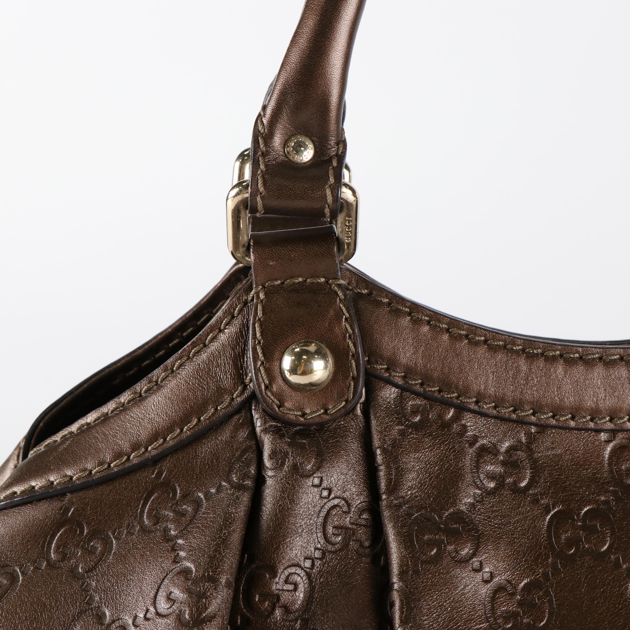 Gucci GG Medium Sukey Tote Bag in Brown Colored Guccissima Leather