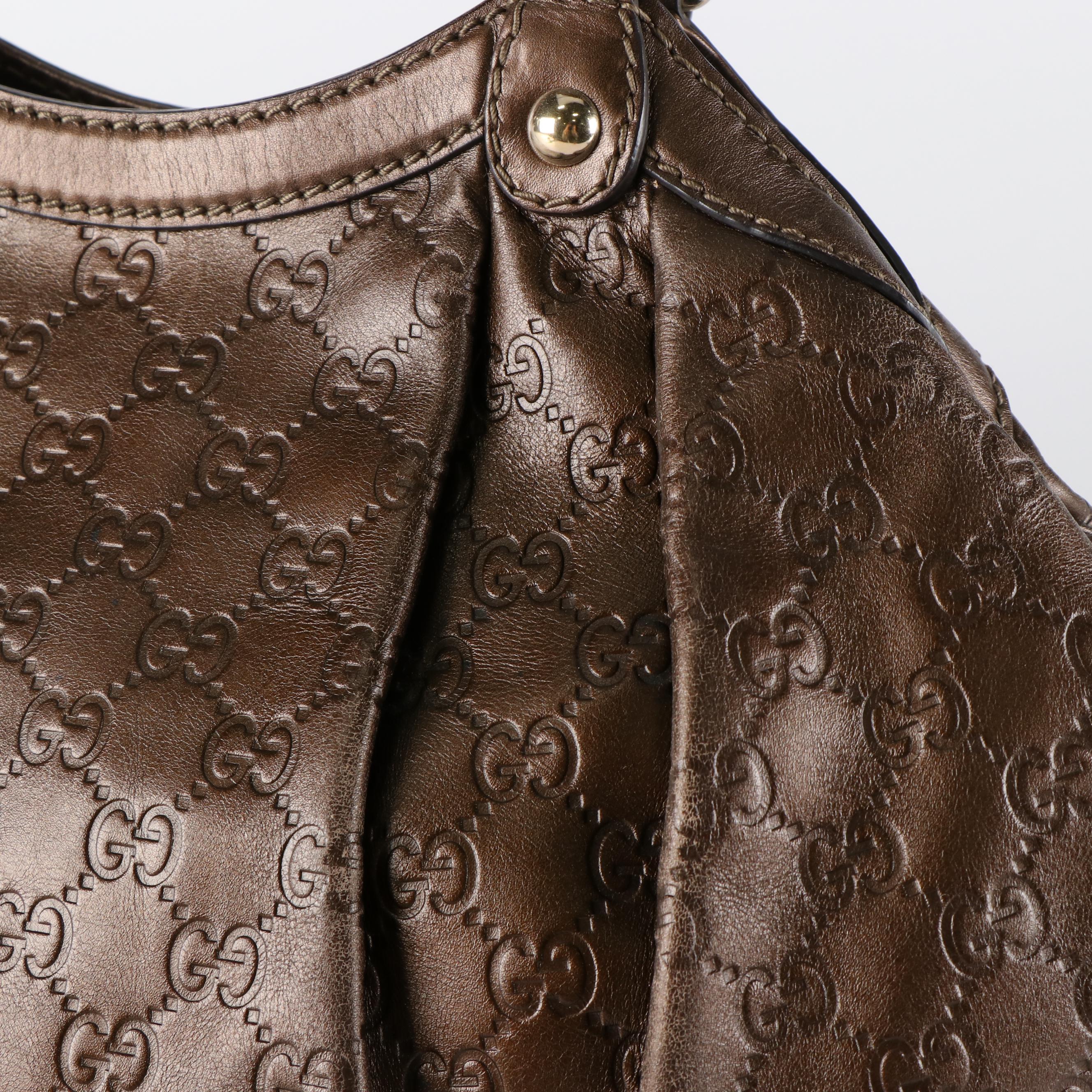 Gucci GG Medium Sukey Tote Bag in Brown Colored Guccissima Leather