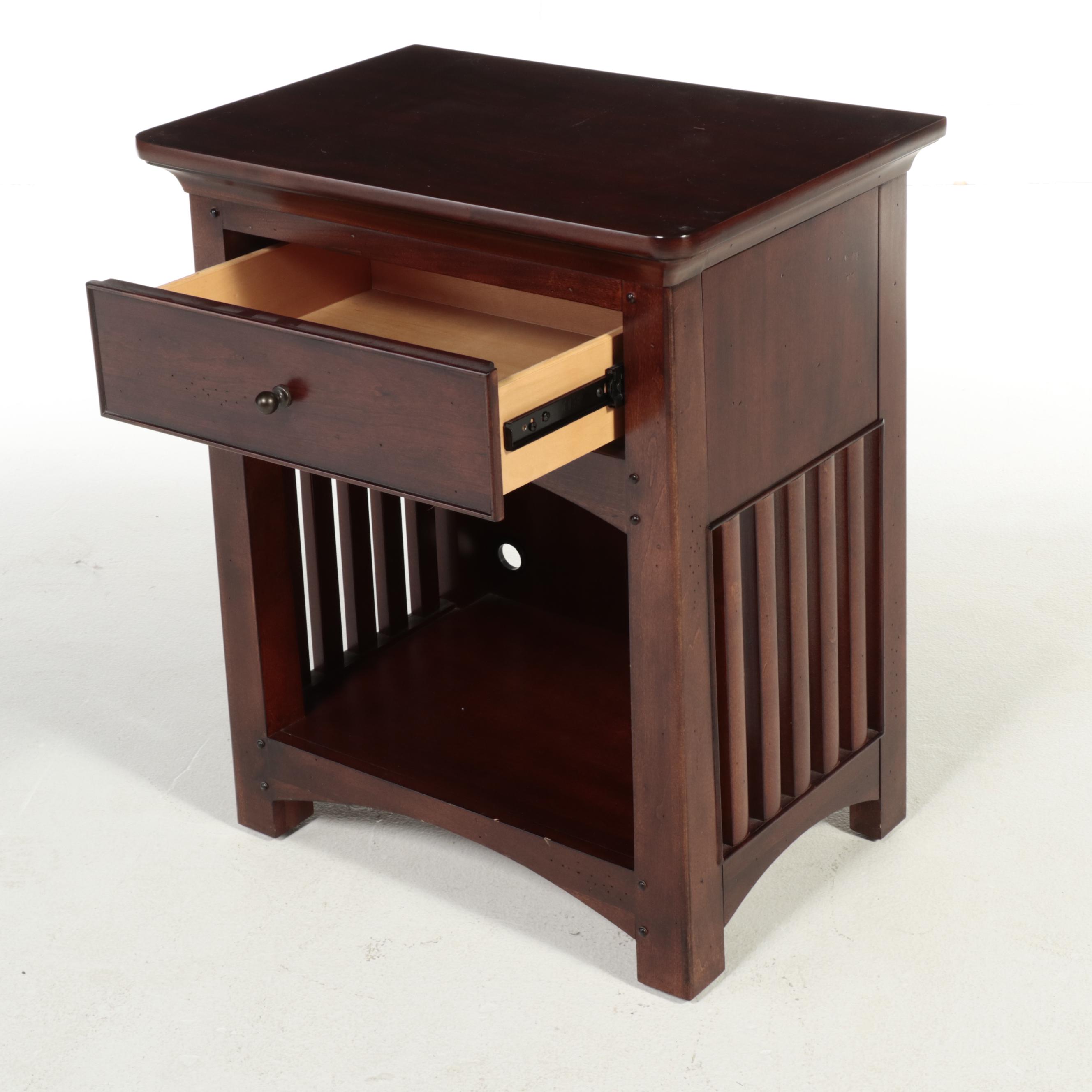 Pair of Lea Industries Arts and Crafts Style CherrywoodStained