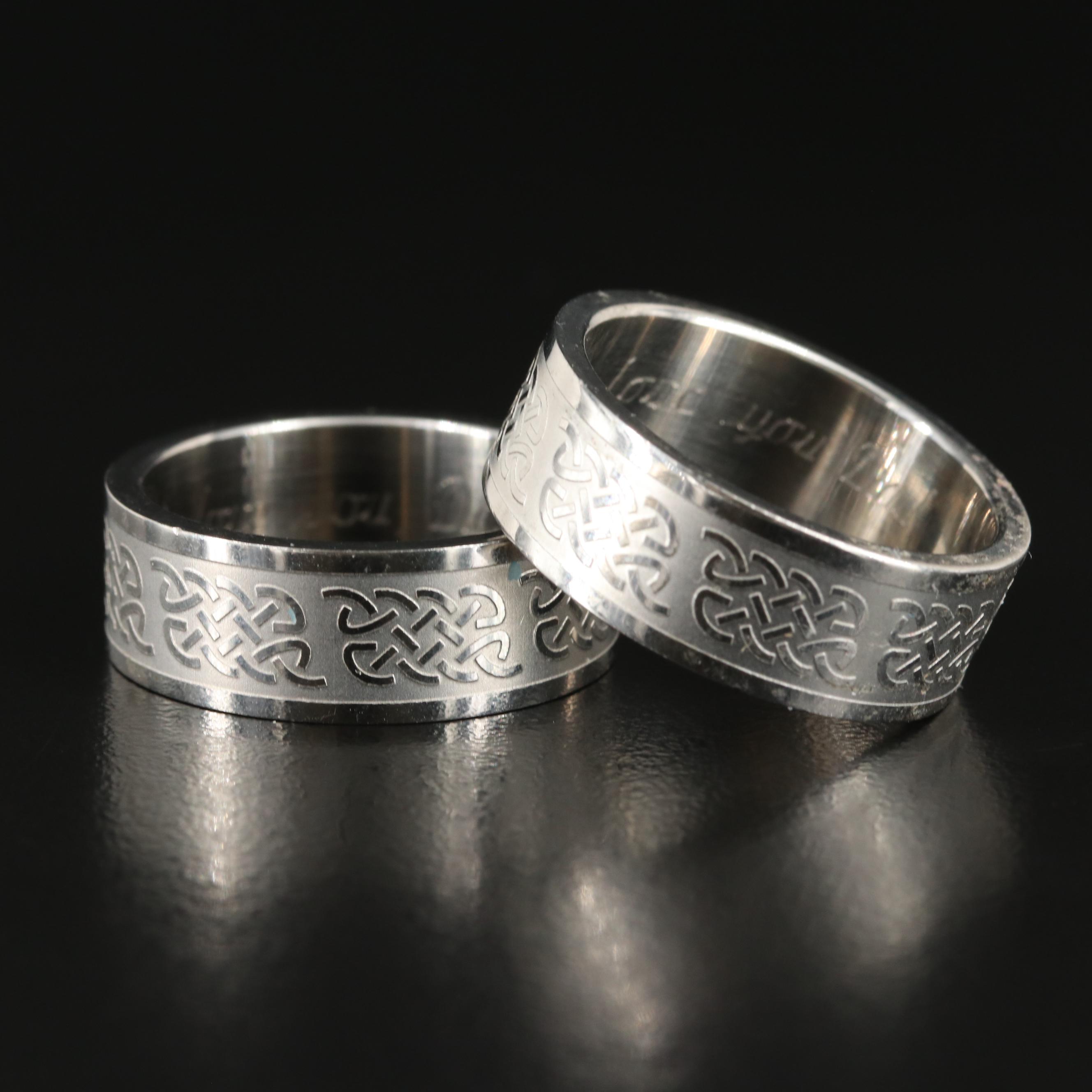 Stainless Steel Celtic Knot Patterned Bands