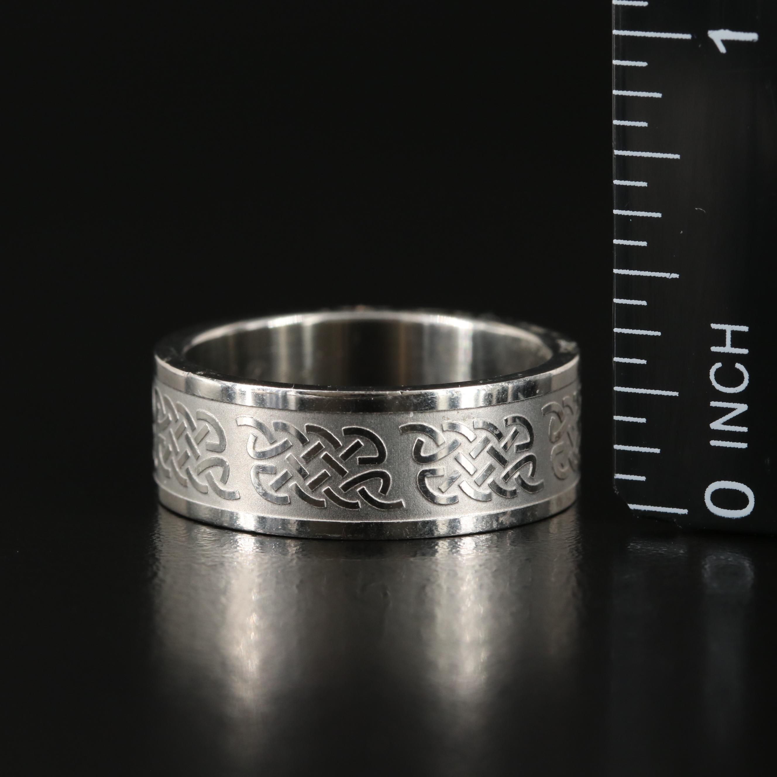 Stainless Steel Celtic Knot Patterned Bands