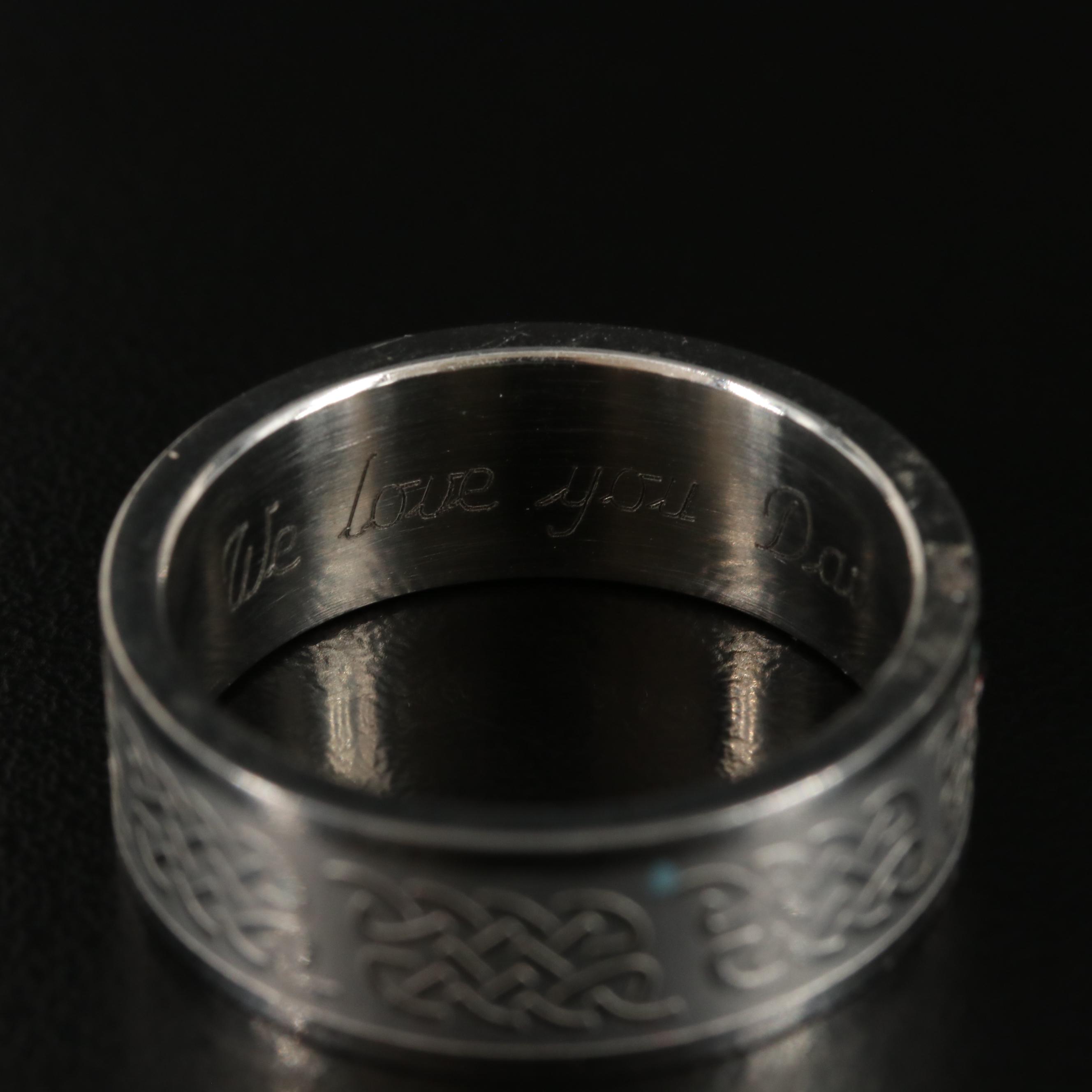 Stainless Steel Celtic Knot Patterned Bands