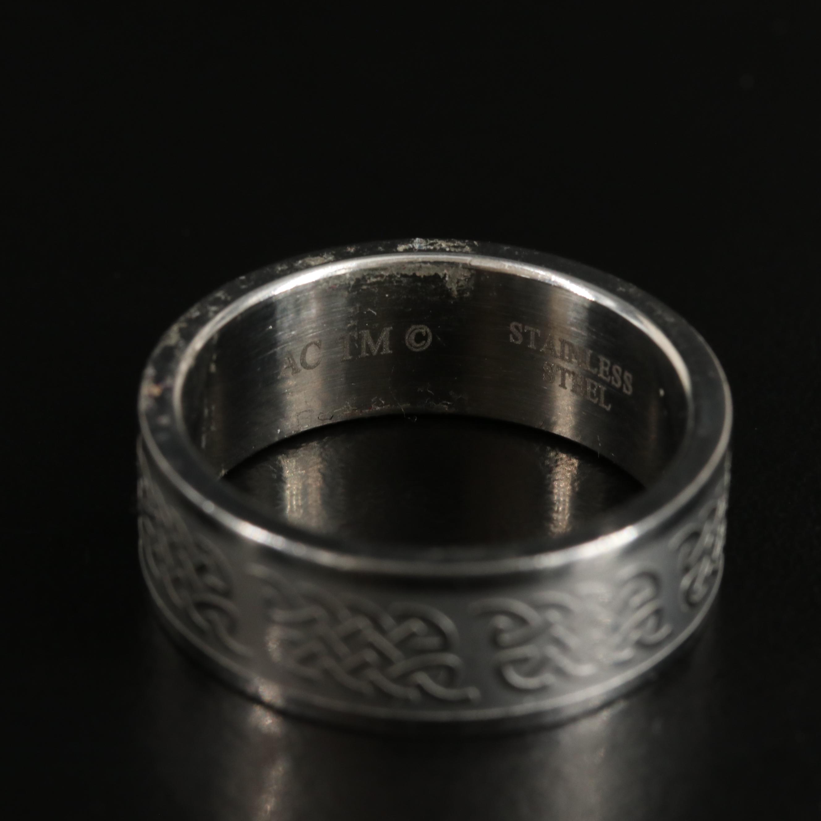 Stainless Steel Celtic Knot Patterned Bands