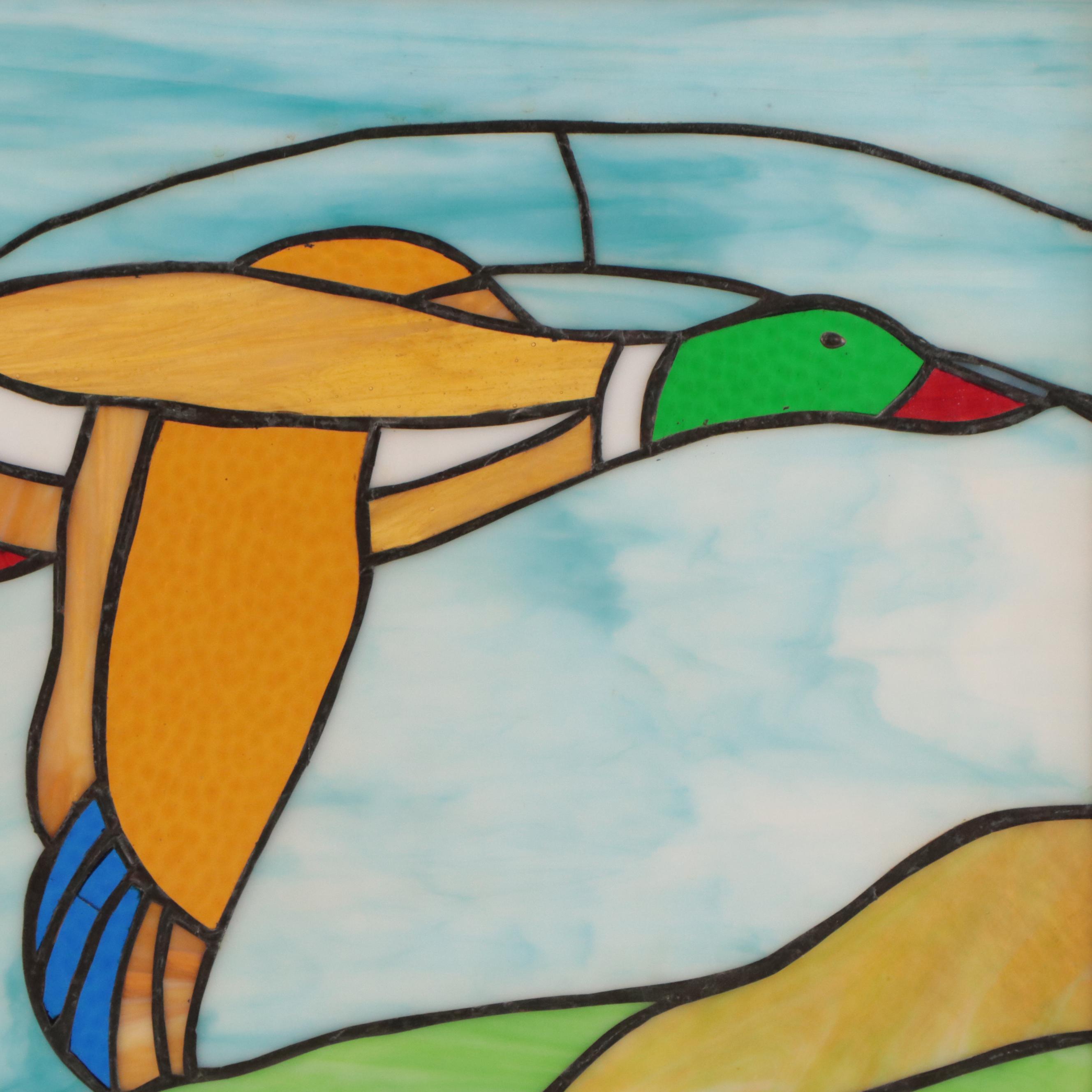 Stained Glass Panel of Mallard Duck