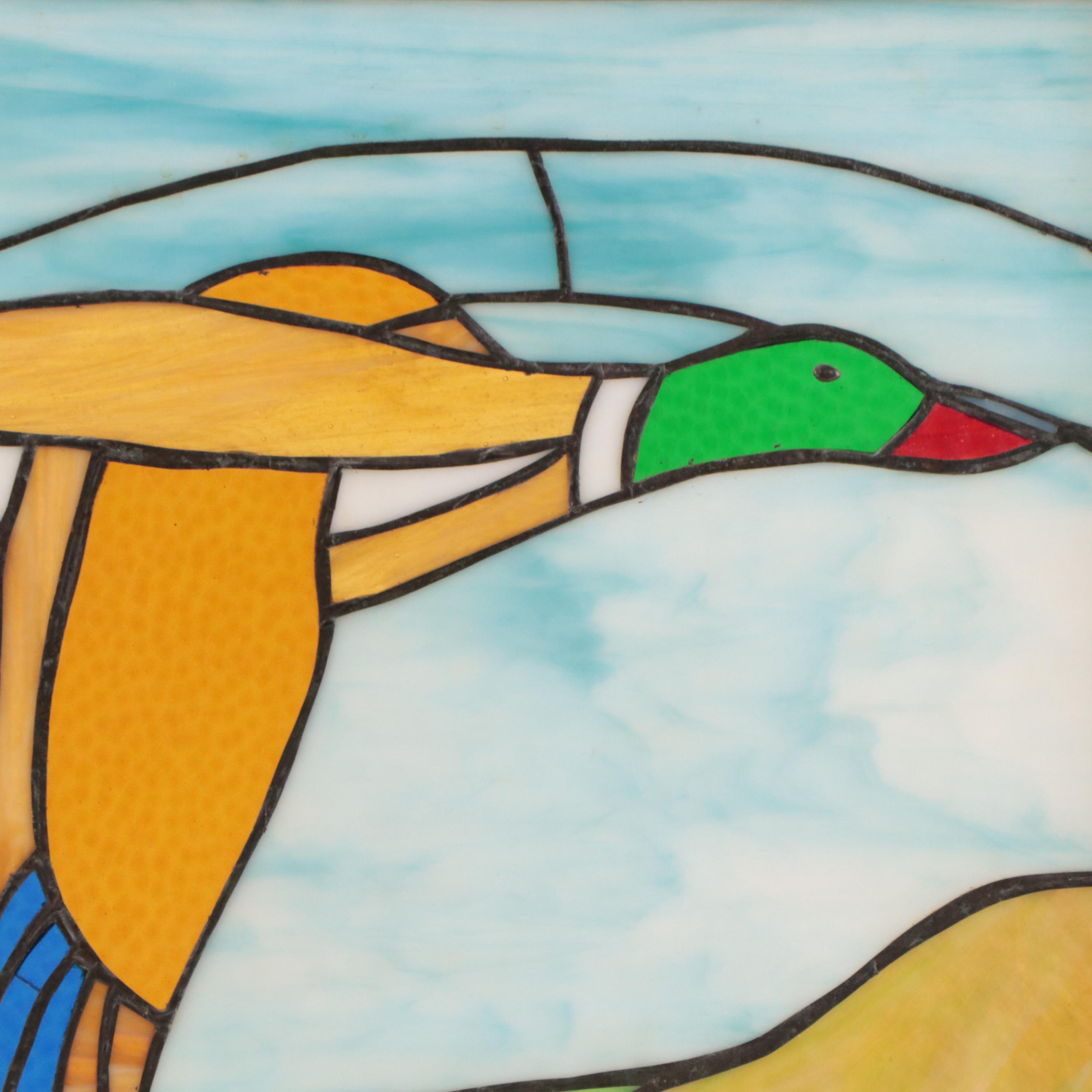 Stained Glass Panel of Mallard Duck