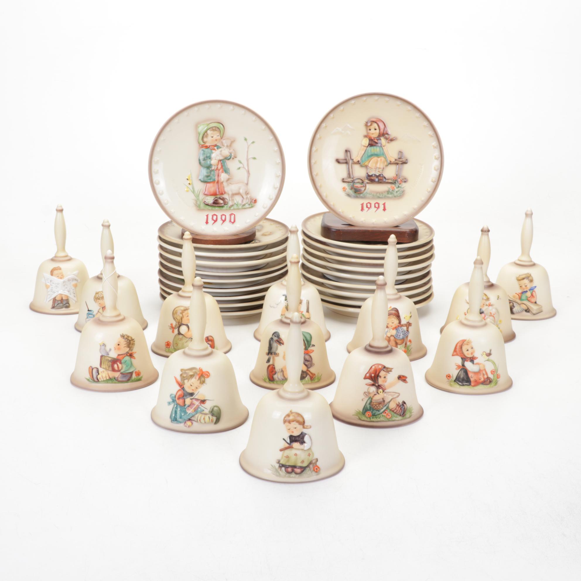 Hummel Porcelain Collector Plates and Bells, 1972-1991
