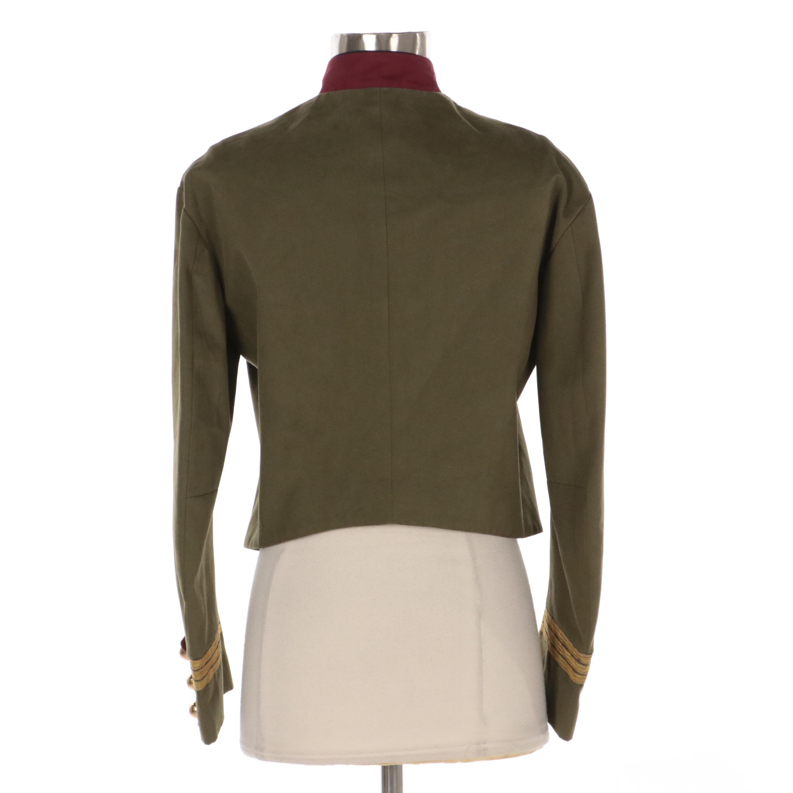 Gucci Foliate Embroidered Green Military Style Jacket, New with Tags