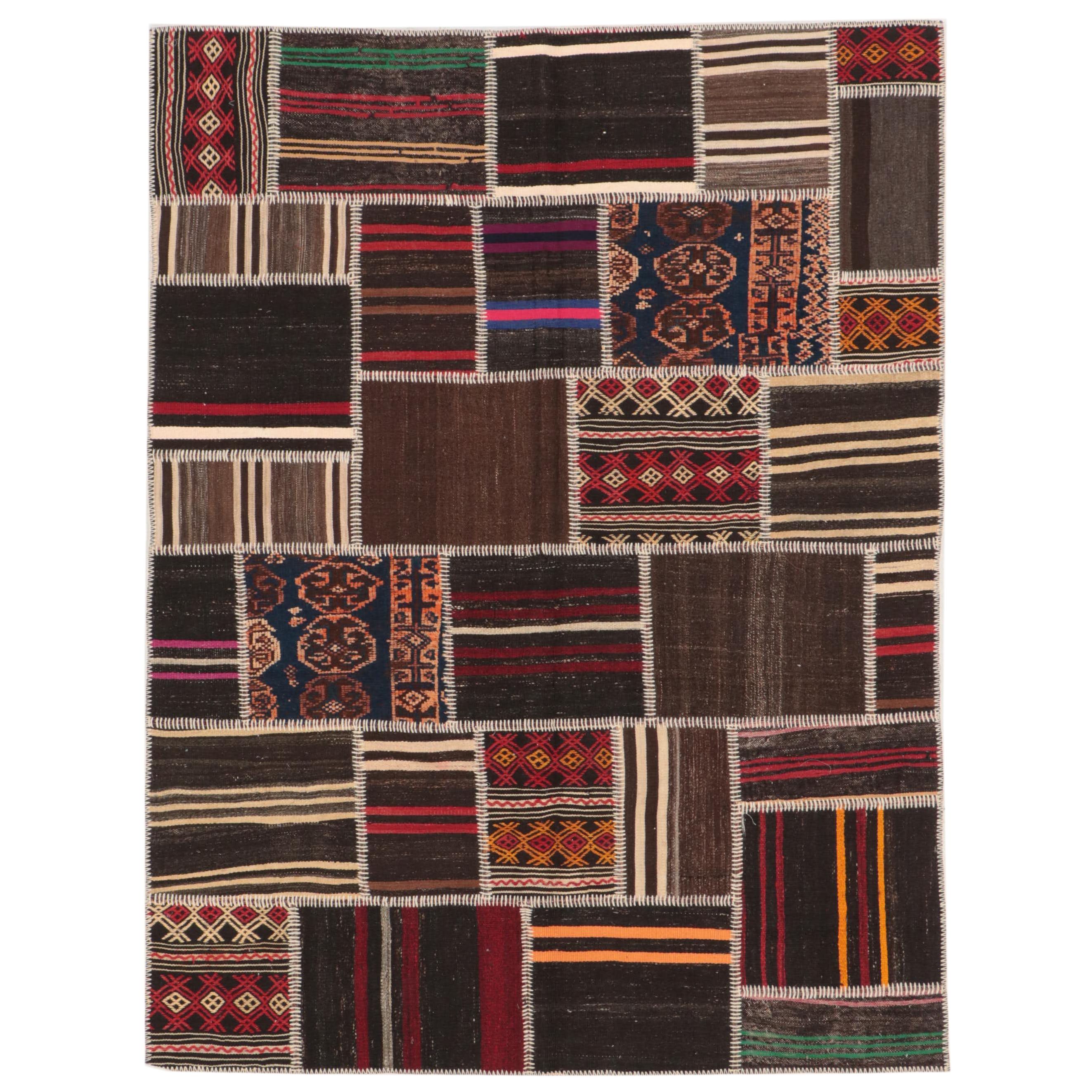 6' x 7'10 Handmade Turkish Kilim Patchwork Area Rug