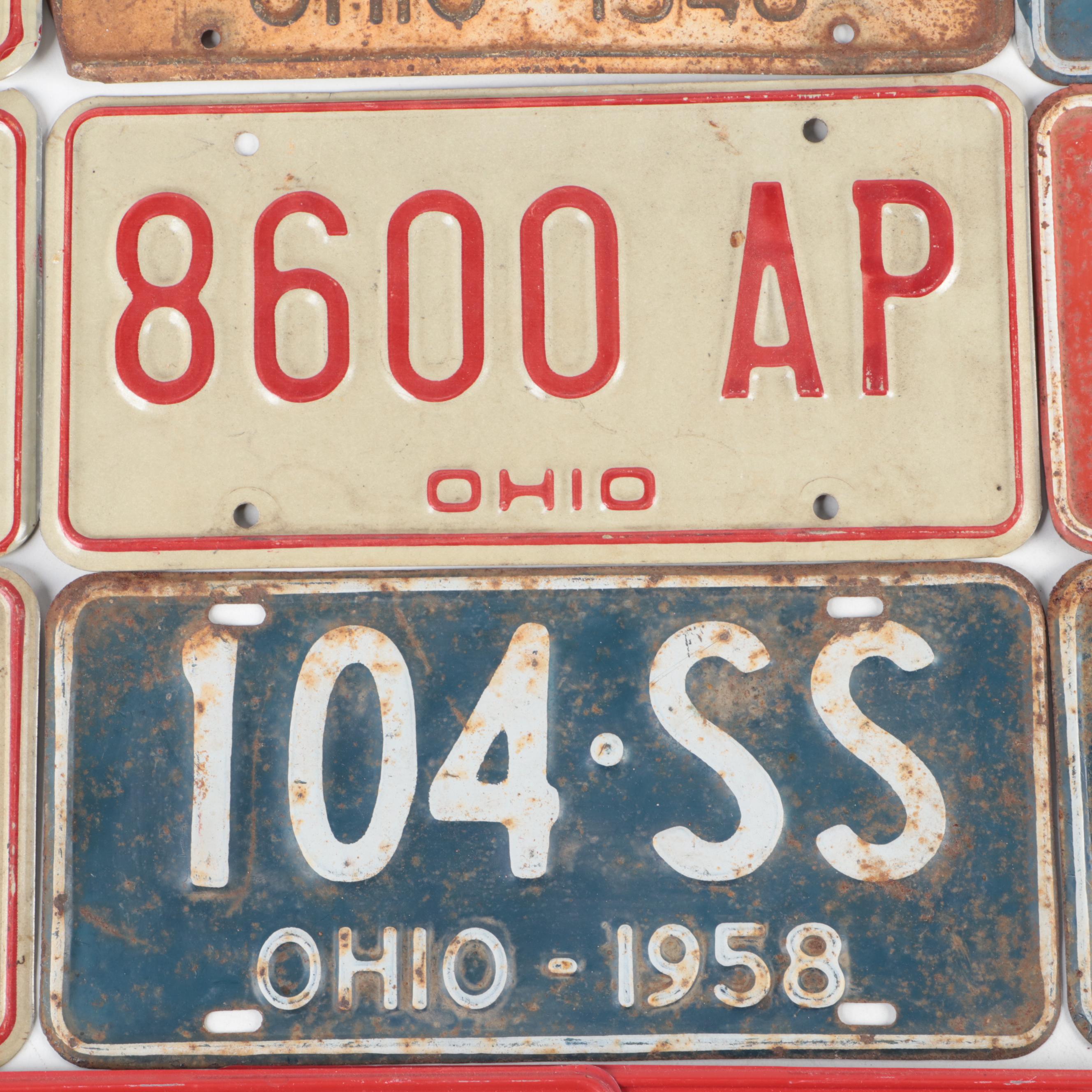 MidCentury Ohio Licence Plates with Rebel Yell Licence Plates EBTH