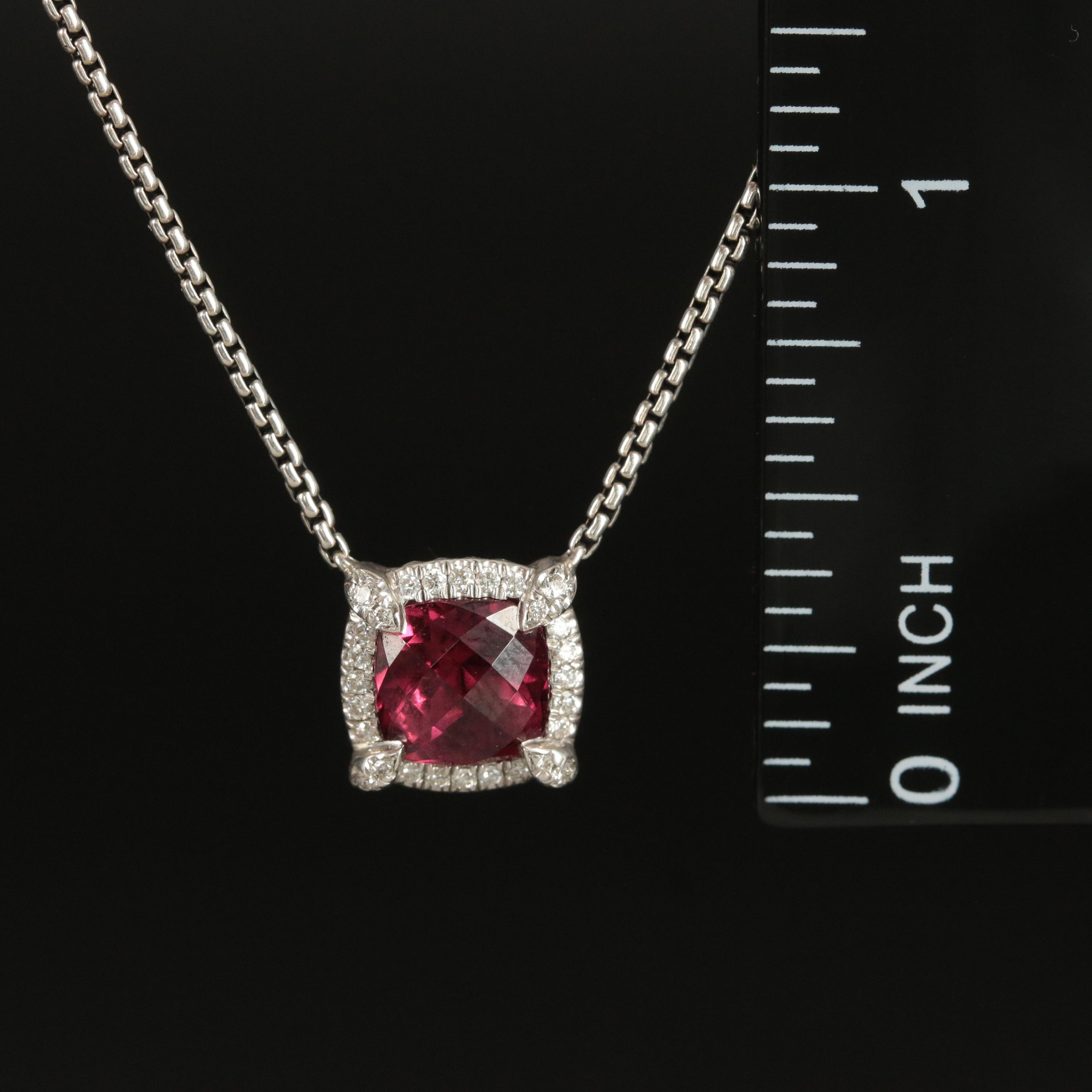 David Yurman "Chatelaine®" Sterling Garnet and Diamond Necklace