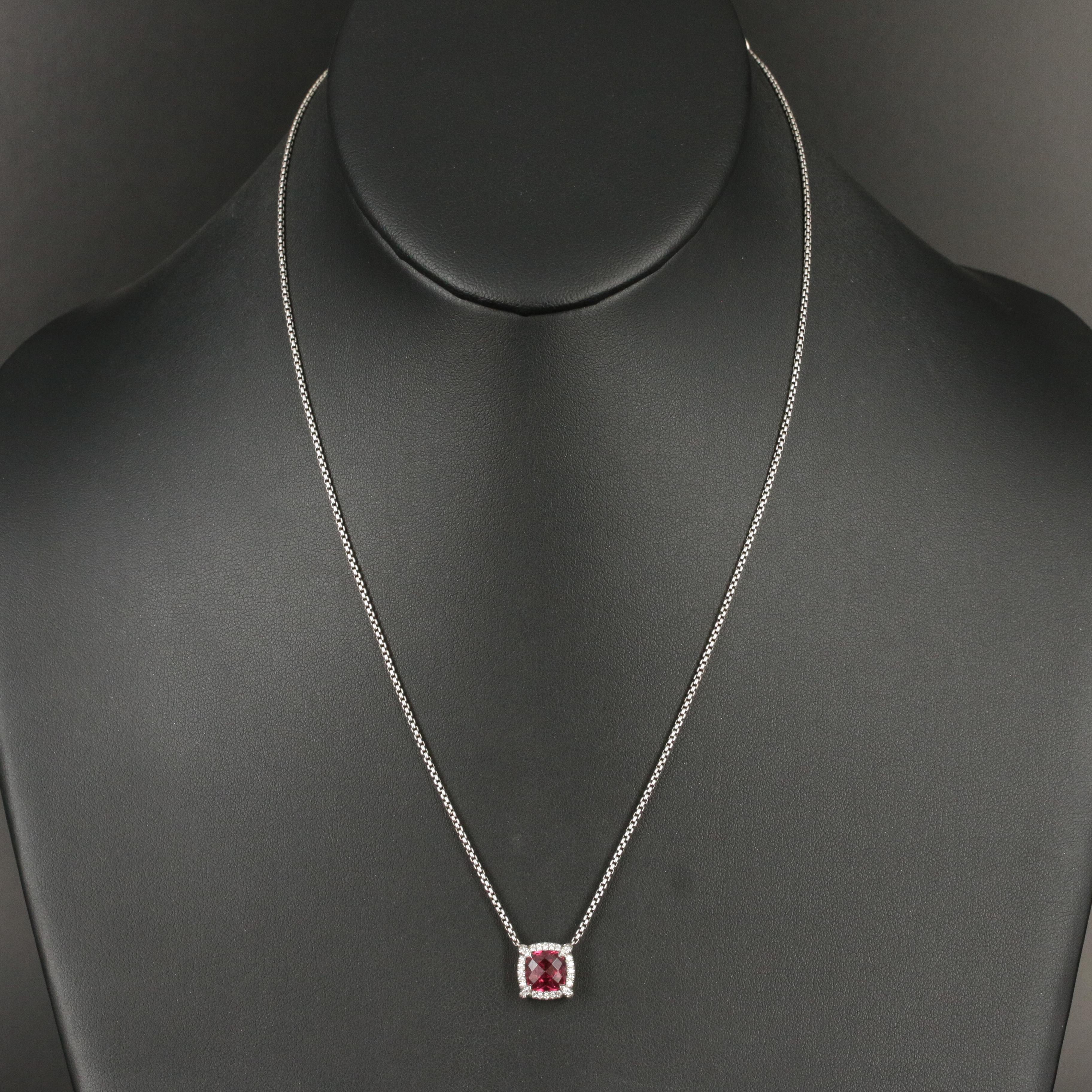 David Yurman "Chatelaine®" Sterling Garnet and Diamond Necklace