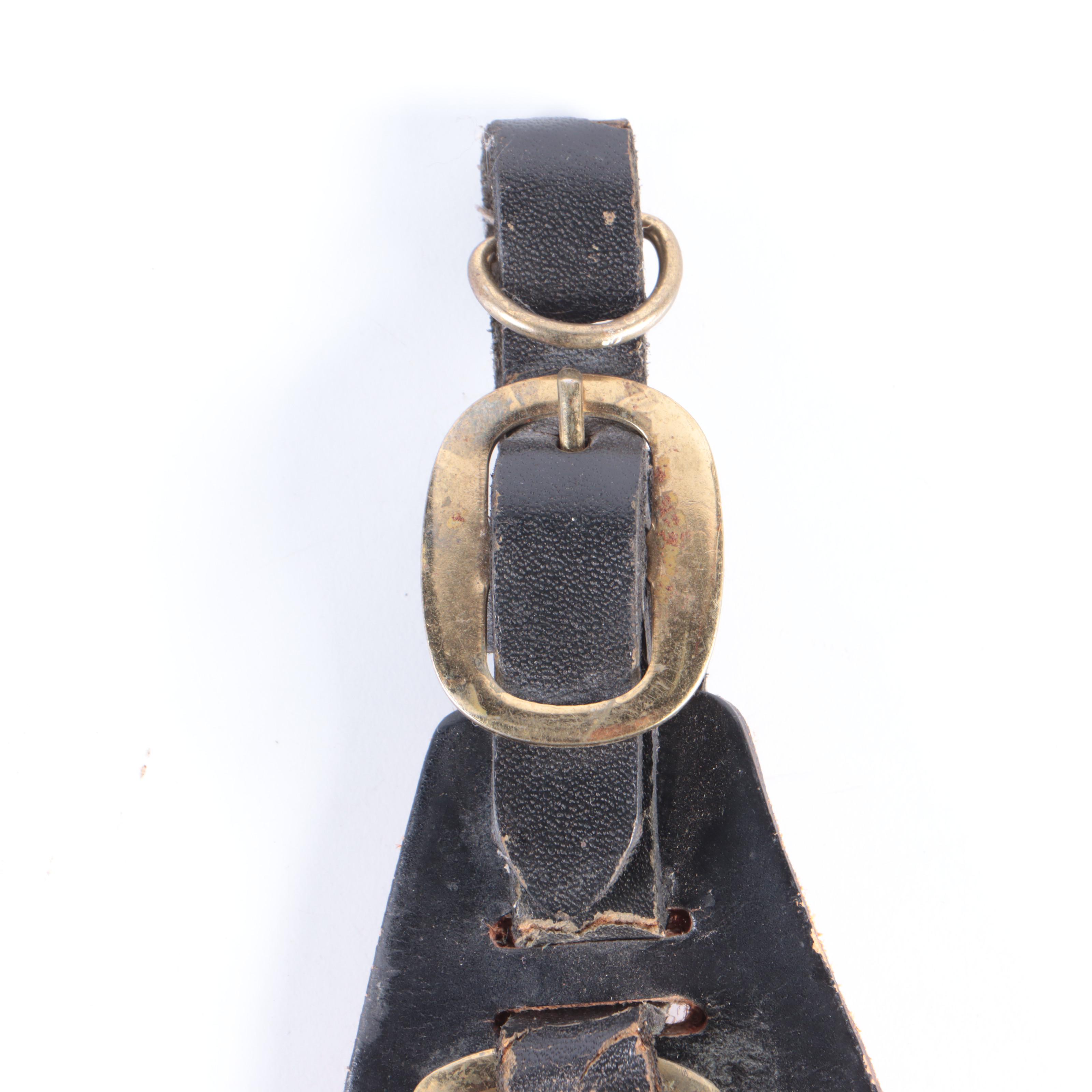 English Horse Brasses on Leather Strap, Early to Mid-20th Century