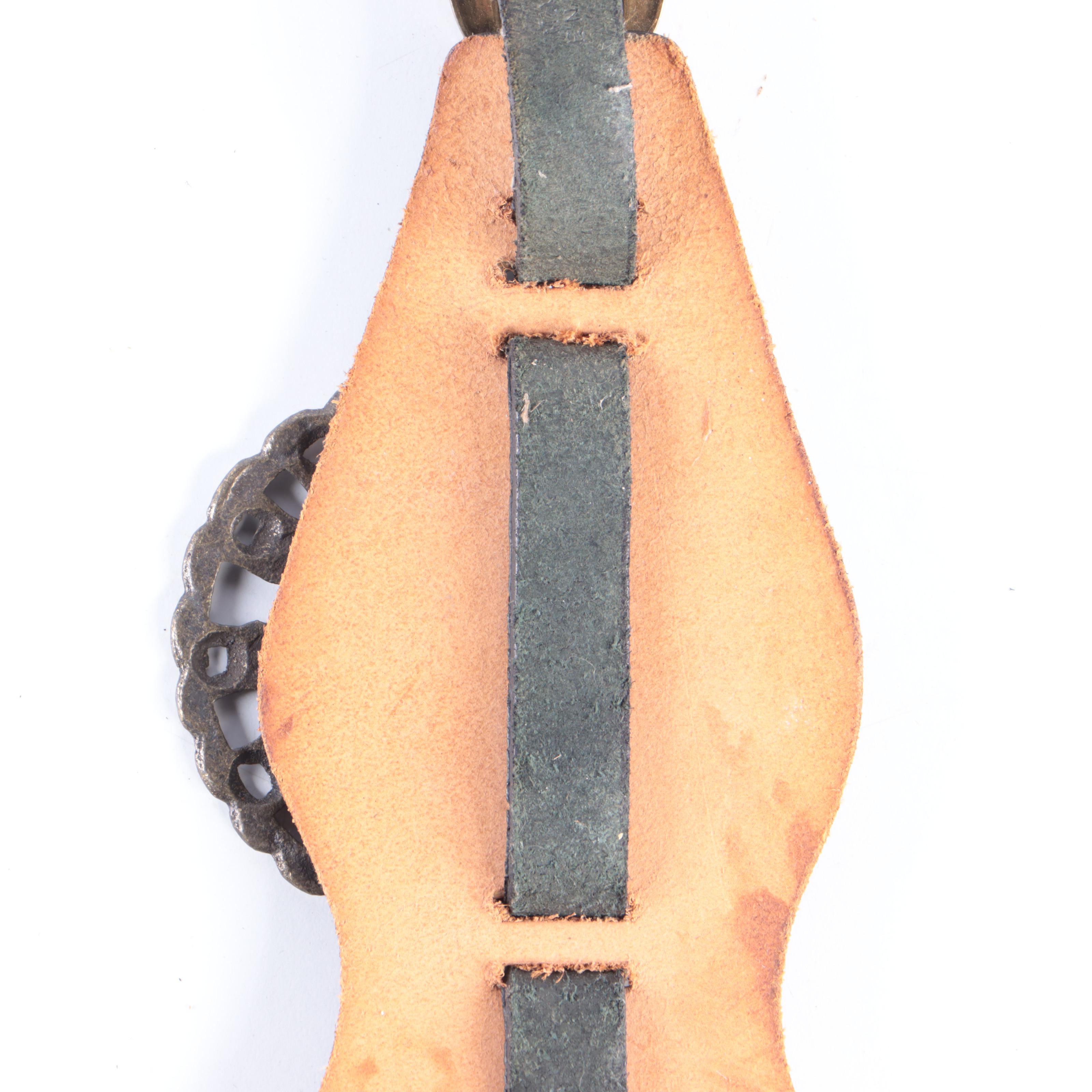 English Horse Brasses on Leather Strap, Early to Mid-20th Century