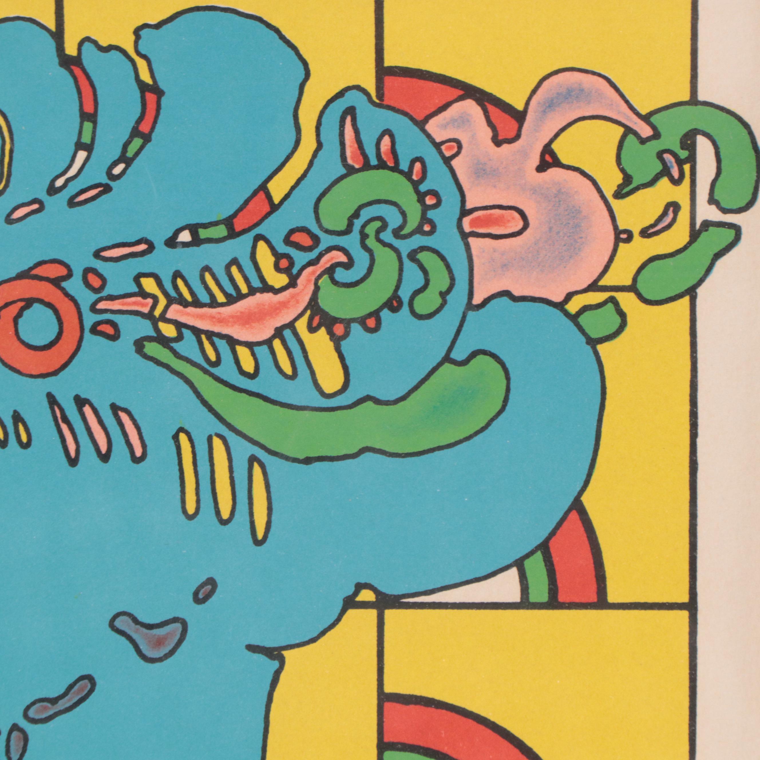 Peter Max Six-Color Lithograph "Lady on Pattern," 1976