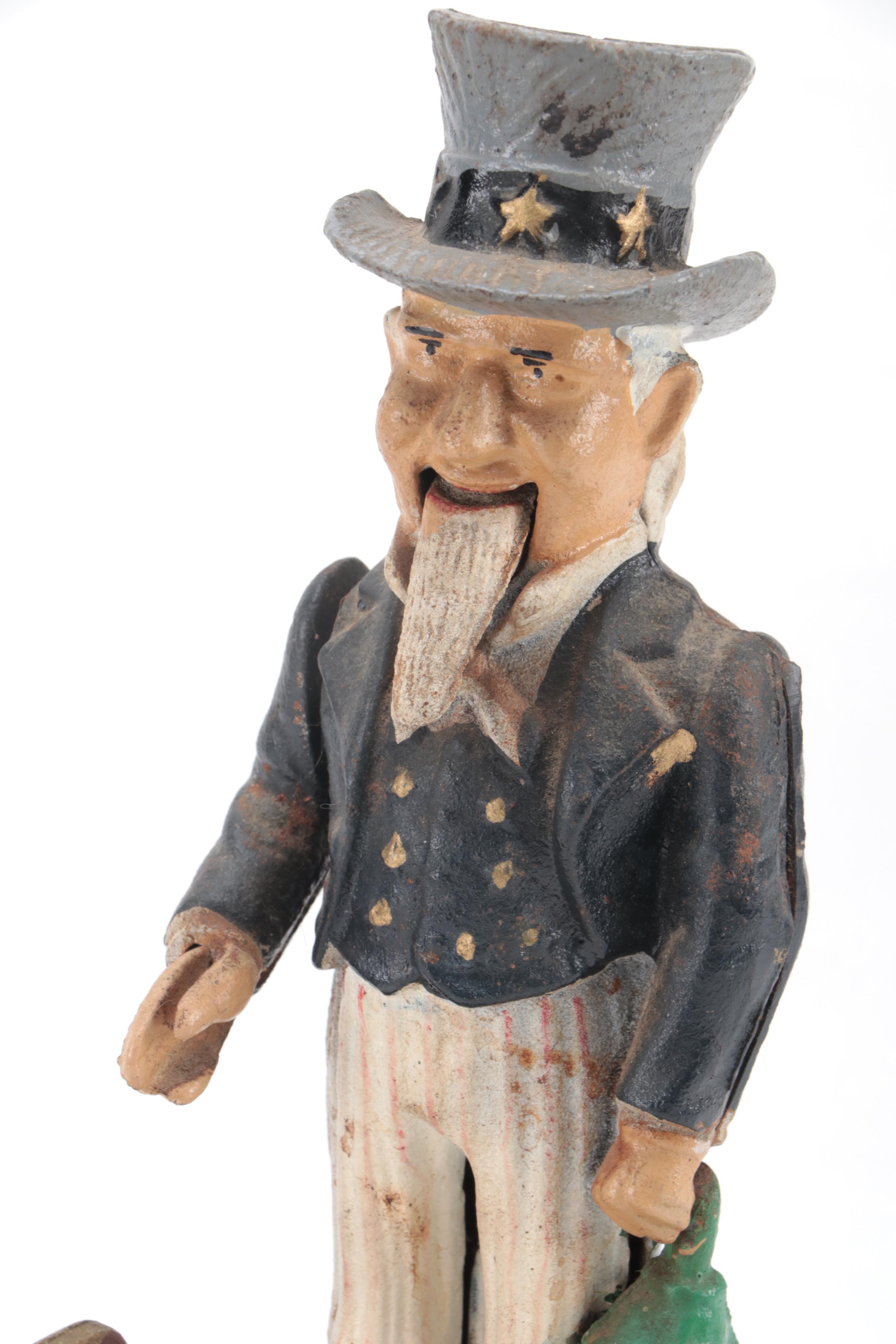 Reproduction Cast Iron Uncle Sam Mechanical Bank EBTH