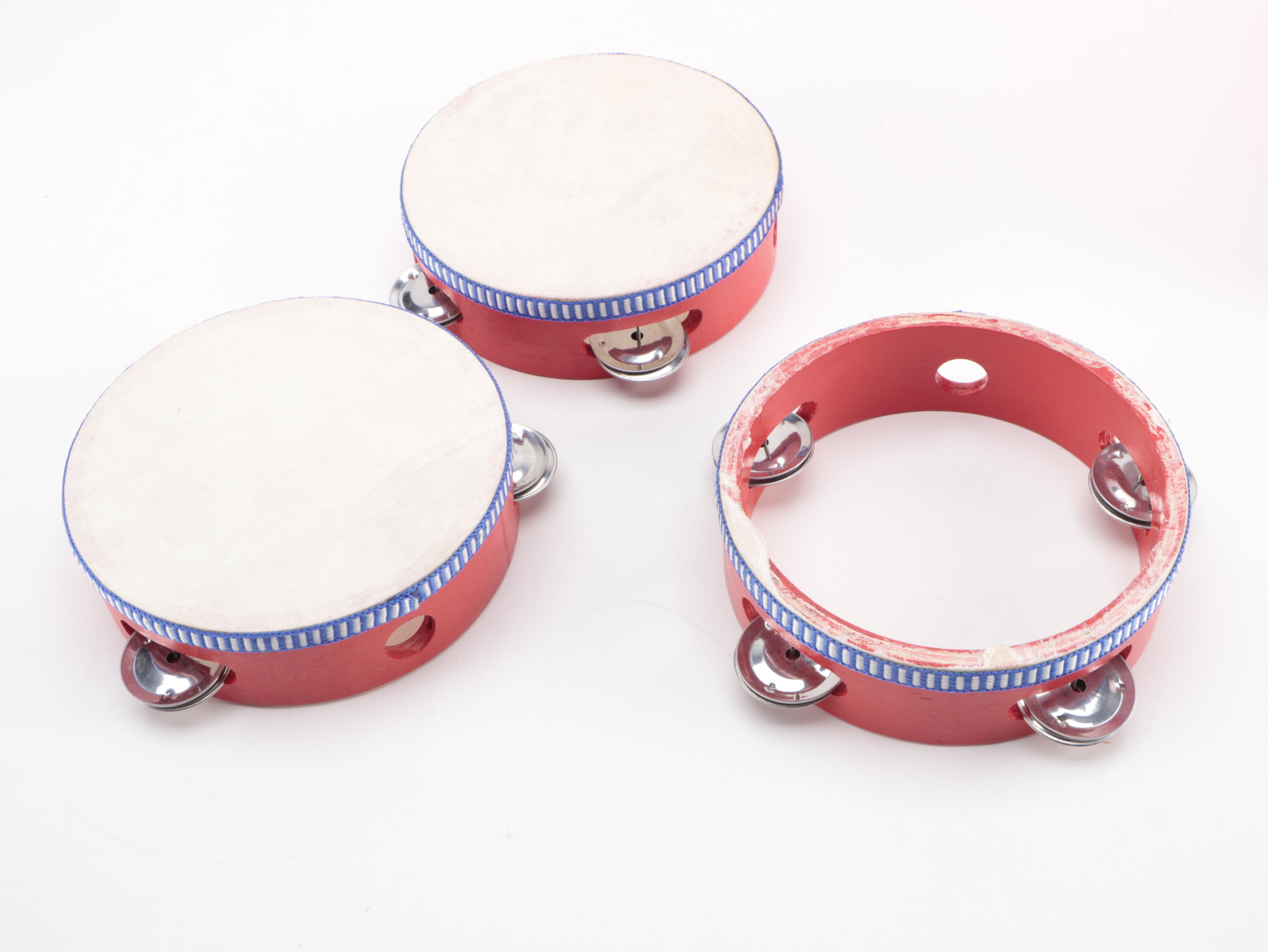 Set of Ten Multi-Sized Tambourines, Late 20th Century