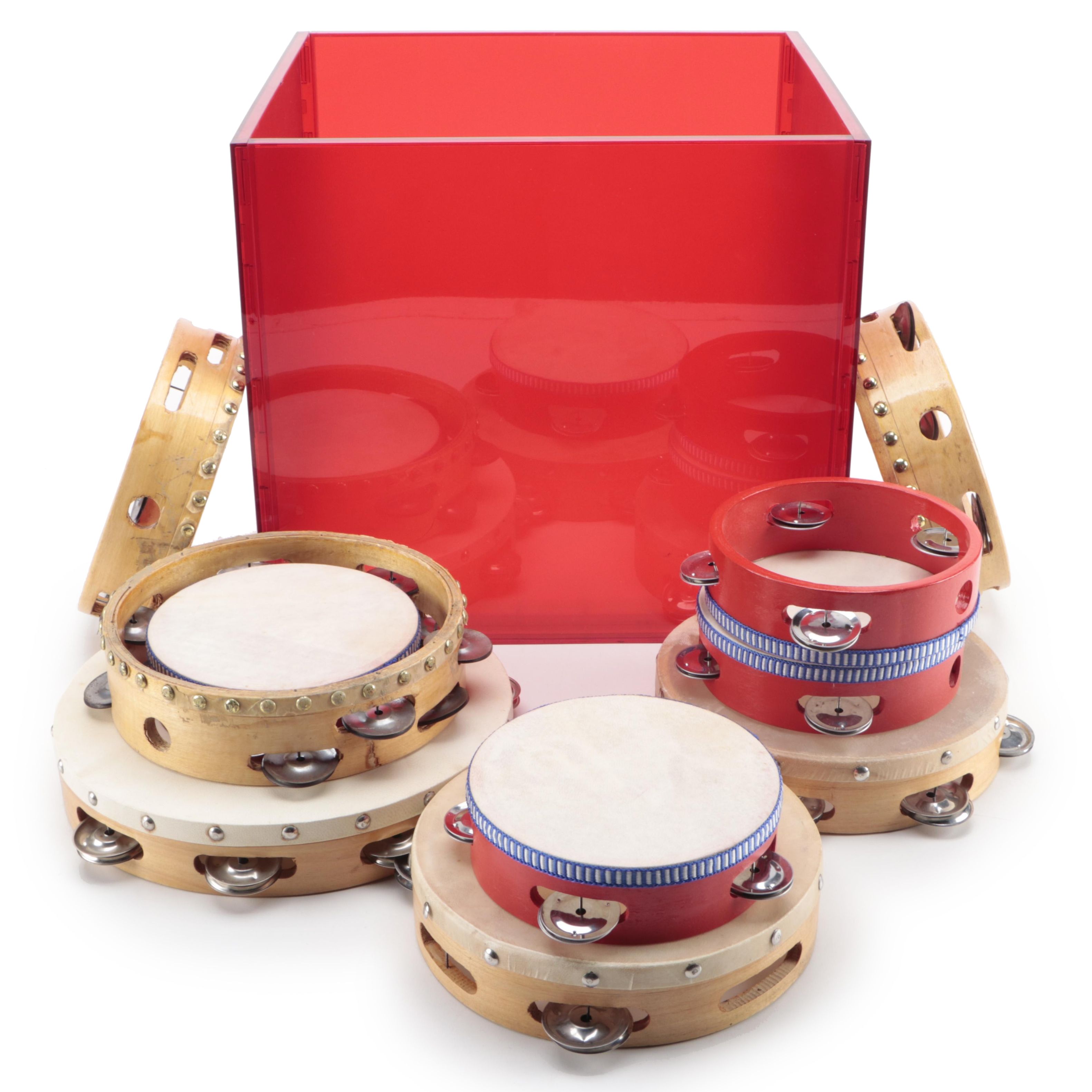 Set of Ten Multi-Sized Tambourines, Late 20th Century