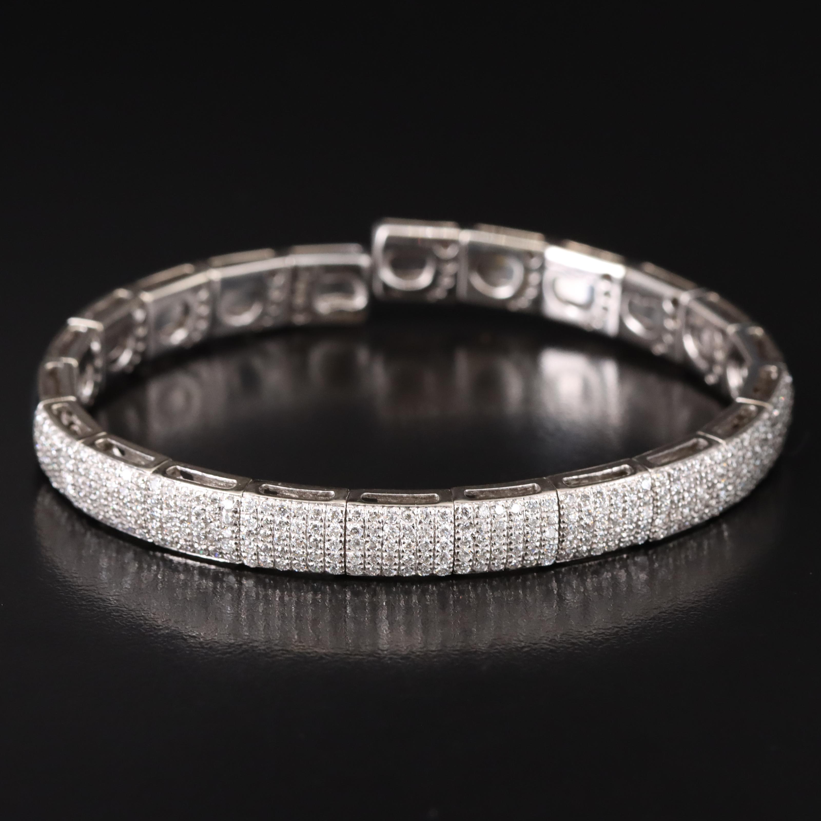Sonia B. 14K 3.00 CTW Diamond Flexible Bangle Bracelet