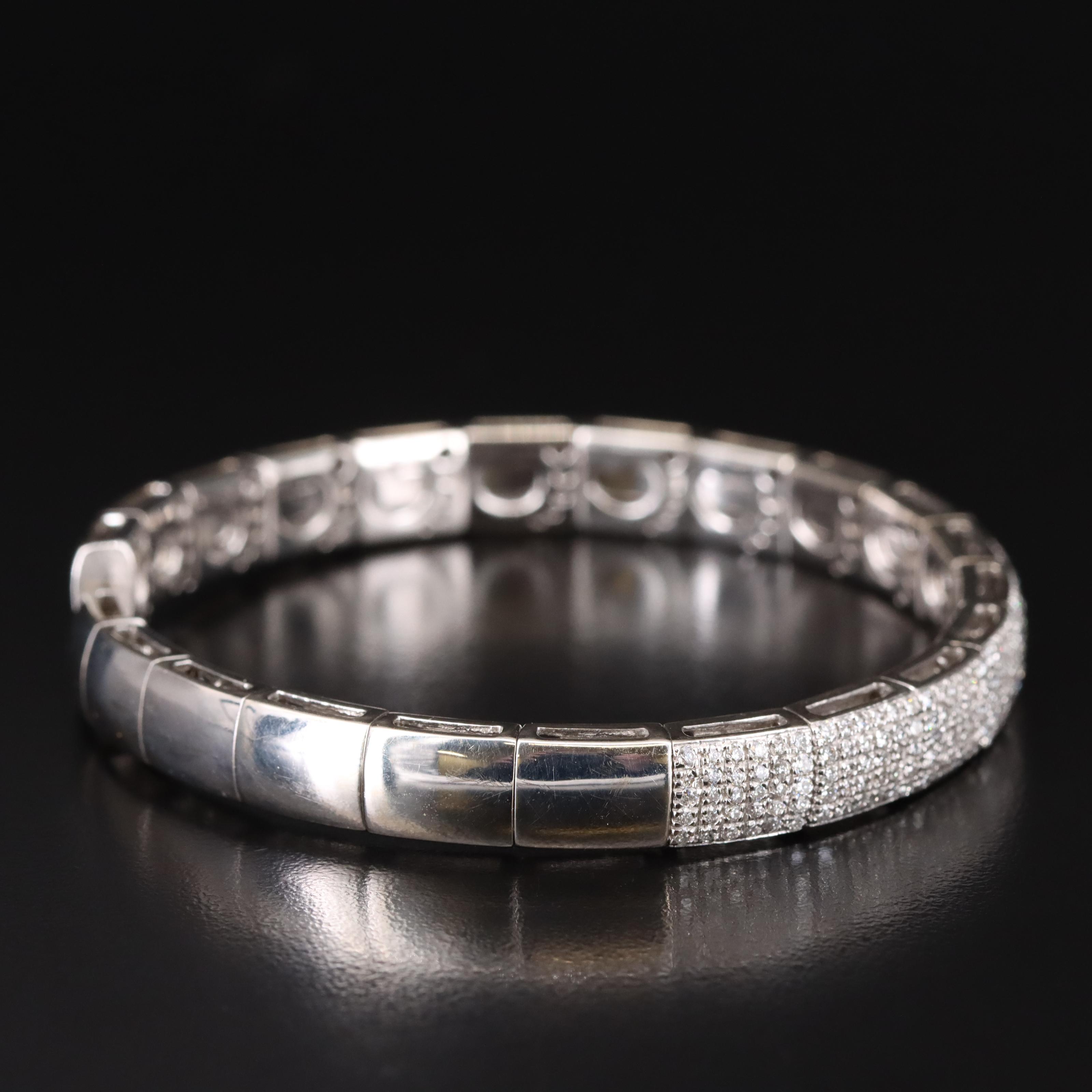 Sonia B. 14K 3.00 CTW Diamond Flexible Bangle Bracelet