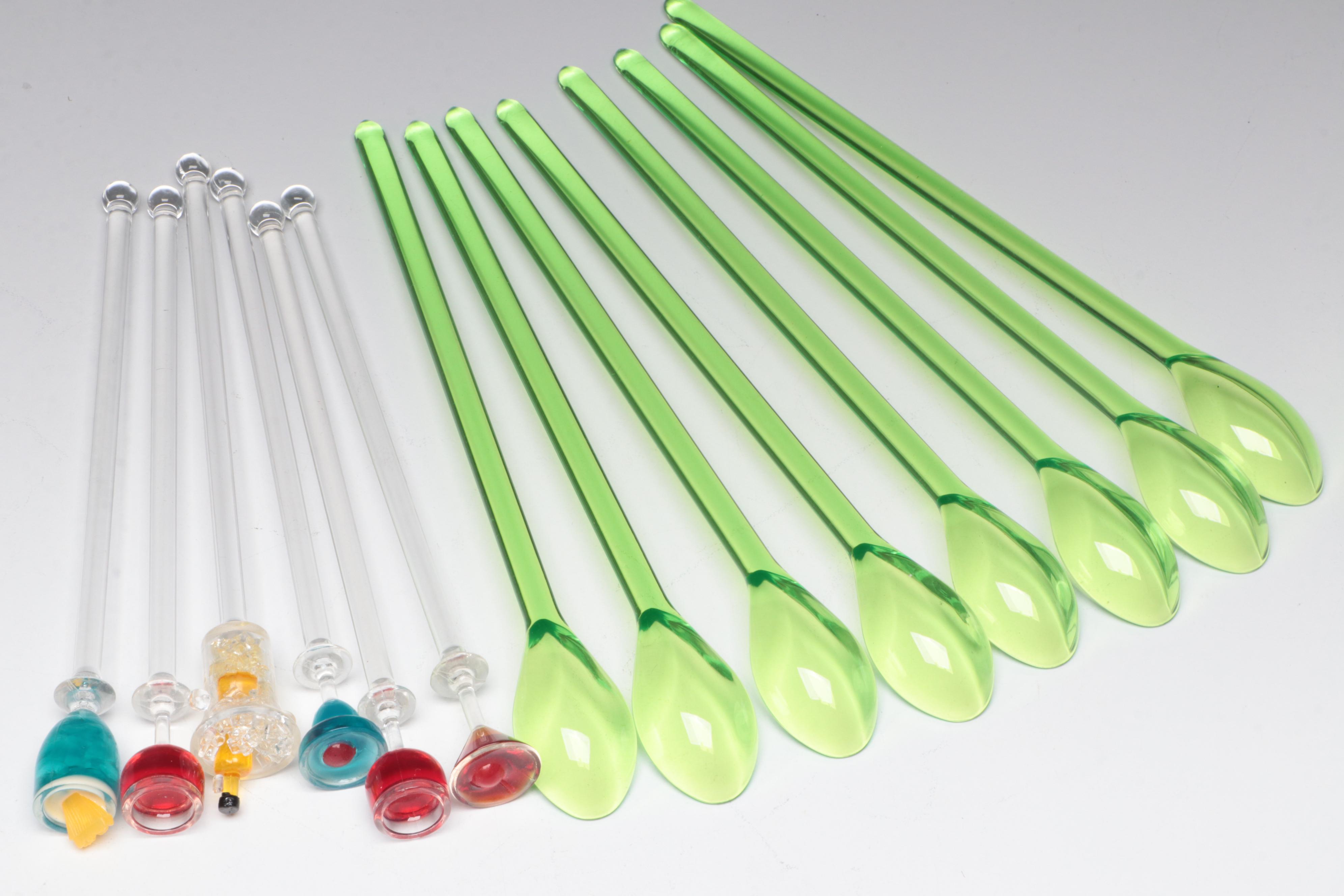 Royal Crystal Rock Italian Crystal Glasses with Ice Buckets and Bar Accessories