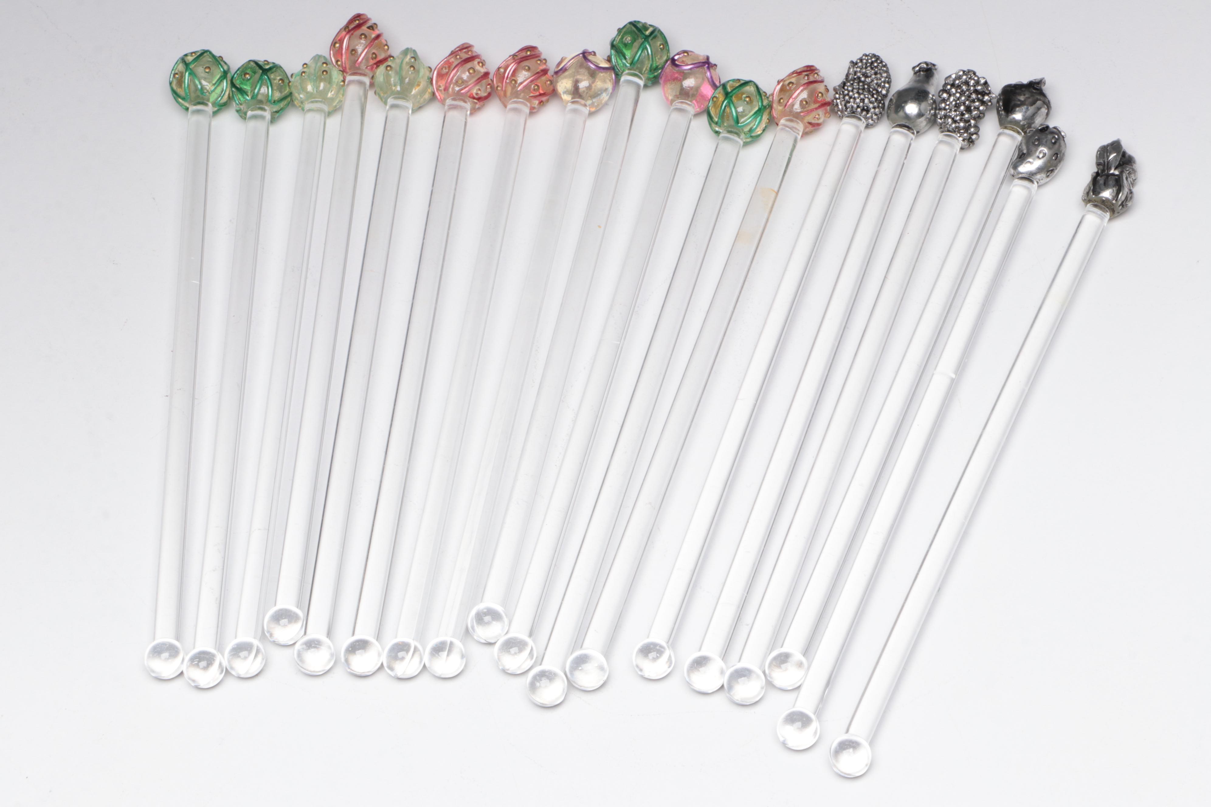 Royal Crystal Rock Italian Crystal Glasses with Ice Buckets and Bar Accessories