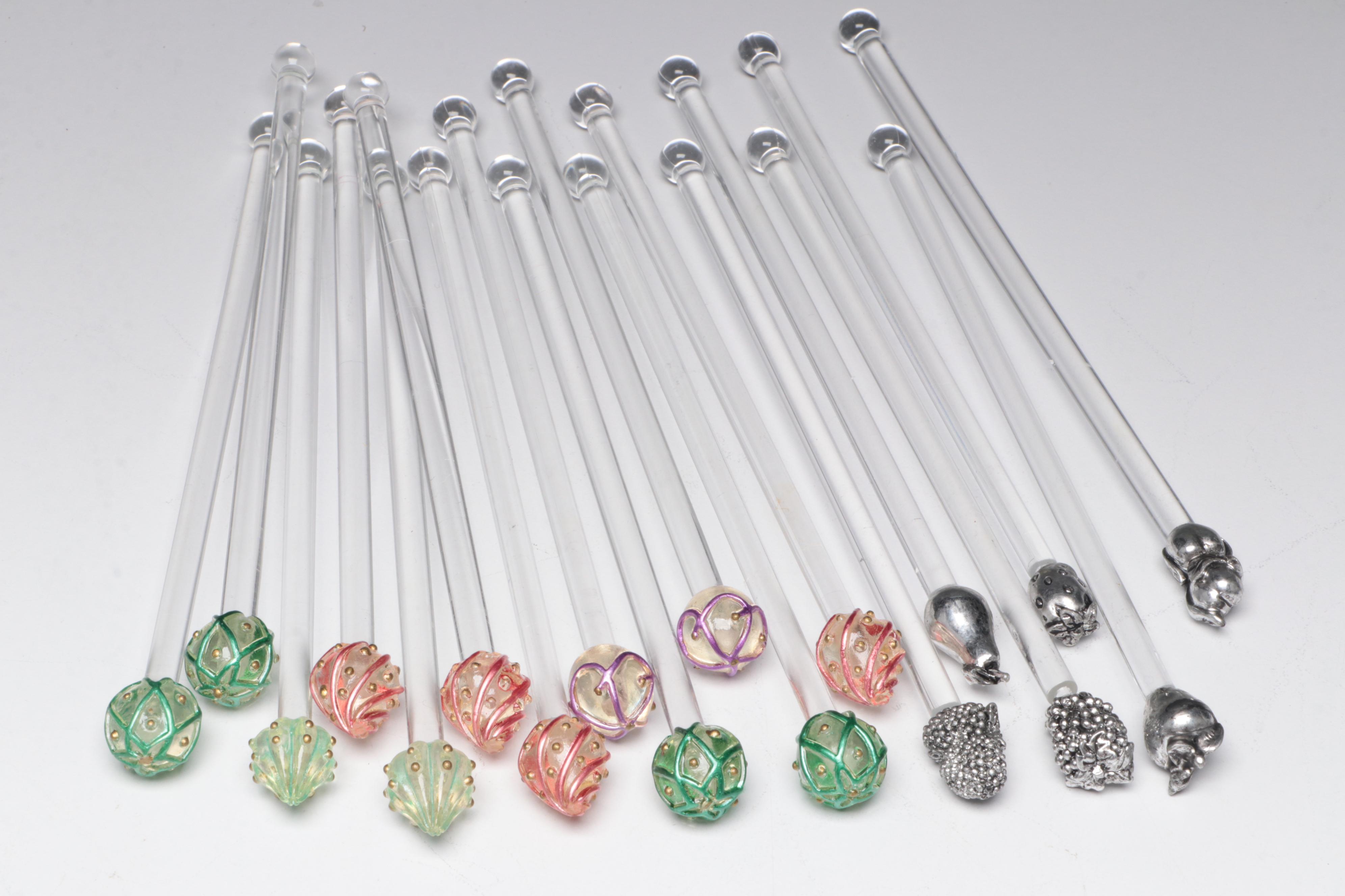 Royal Crystal Rock Italian Crystal Glasses with Ice Buckets and Bar Accessories