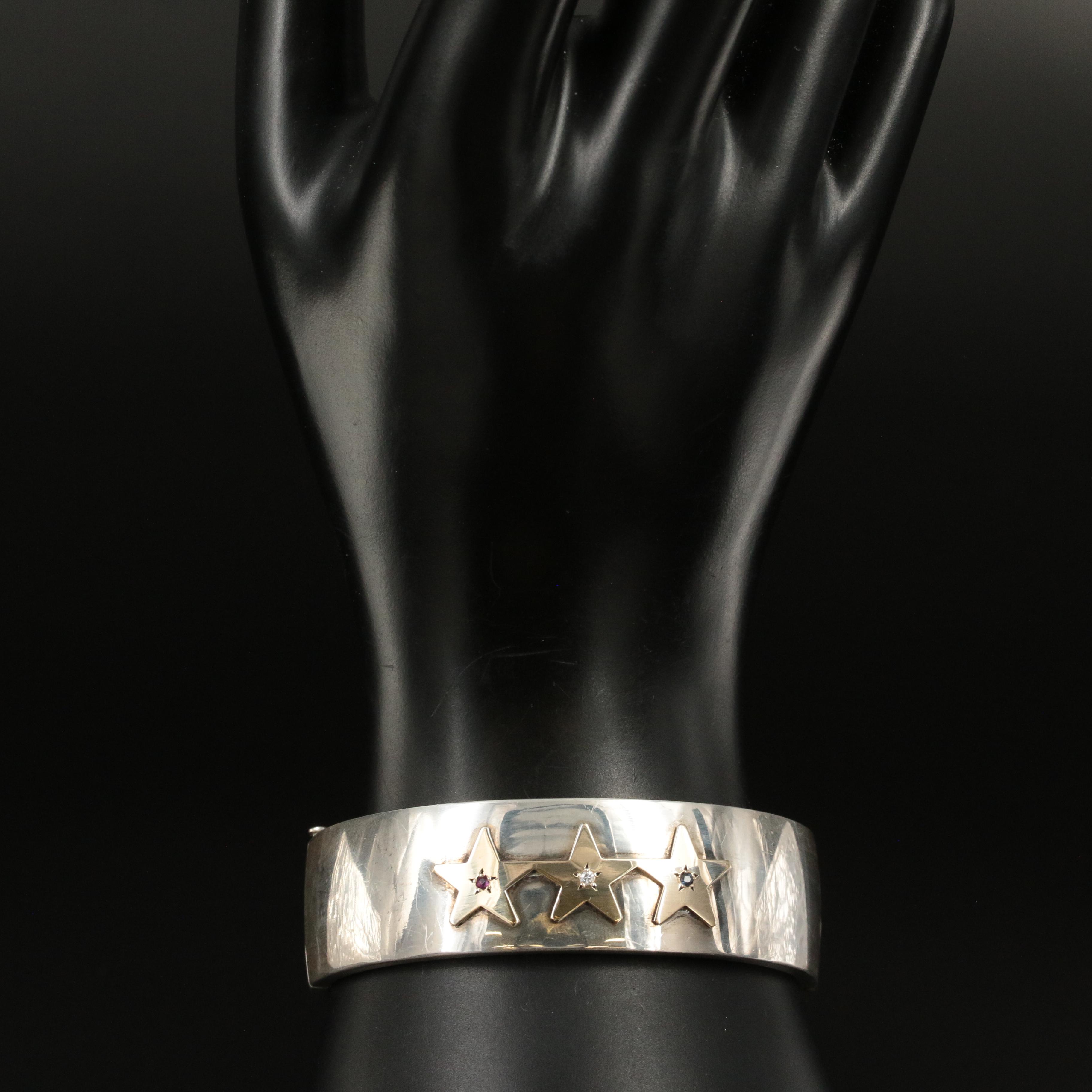 Tiffany & Co. Sterling Bicentennial Edition "Star Spangled" Bangle Bracelet