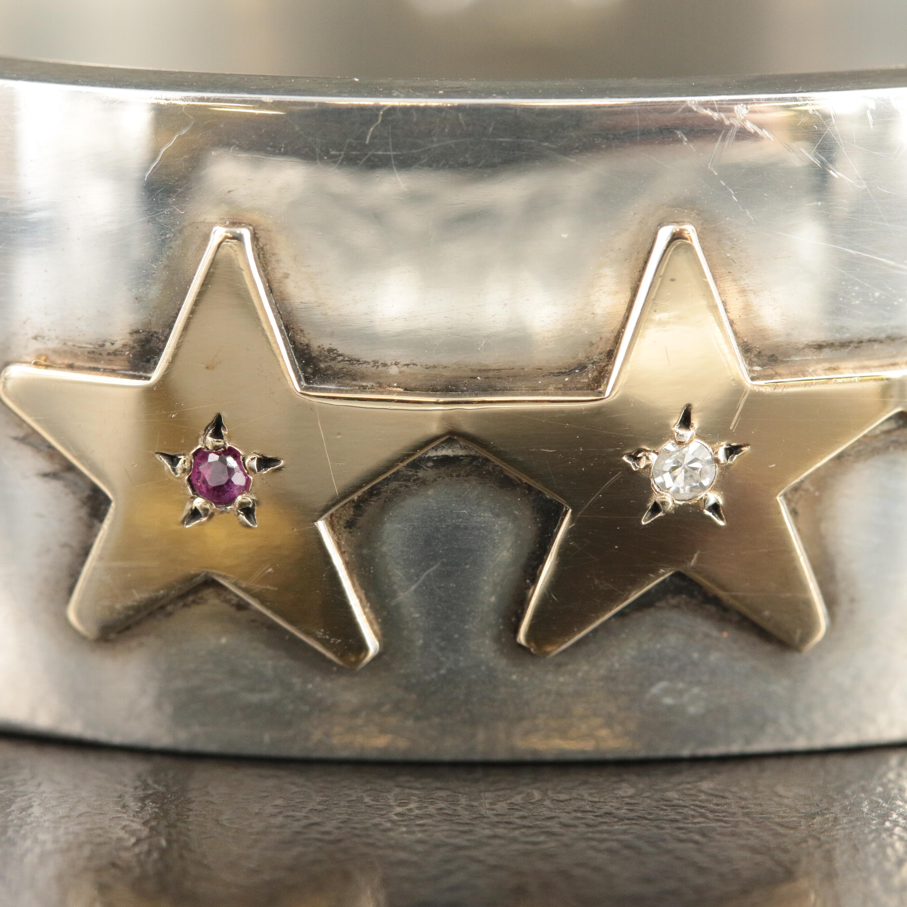 Tiffany & Co. Sterling Bicentennial Edition "Star Spangled" Bangle Bracelet