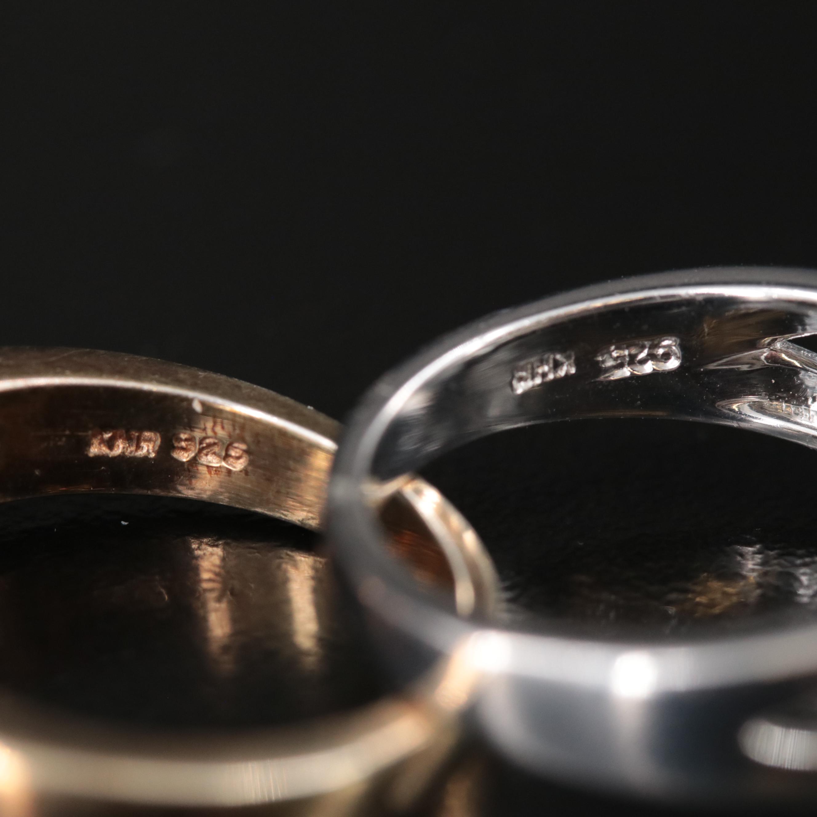 Sterling Scrap Lot Featuring Diamond, Cubic Zirconia and Fire Opal