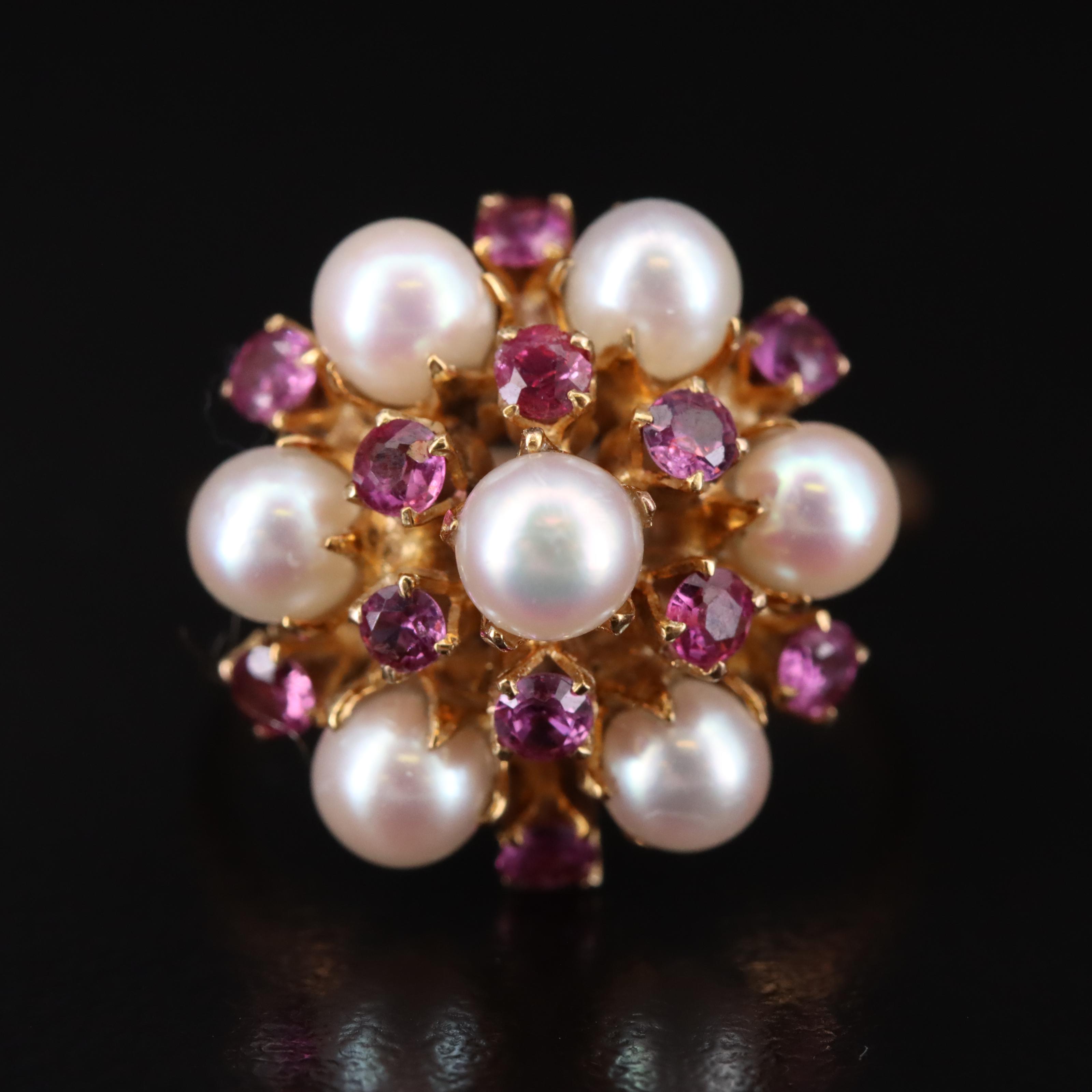 10K Pearl and Sapphire Ring