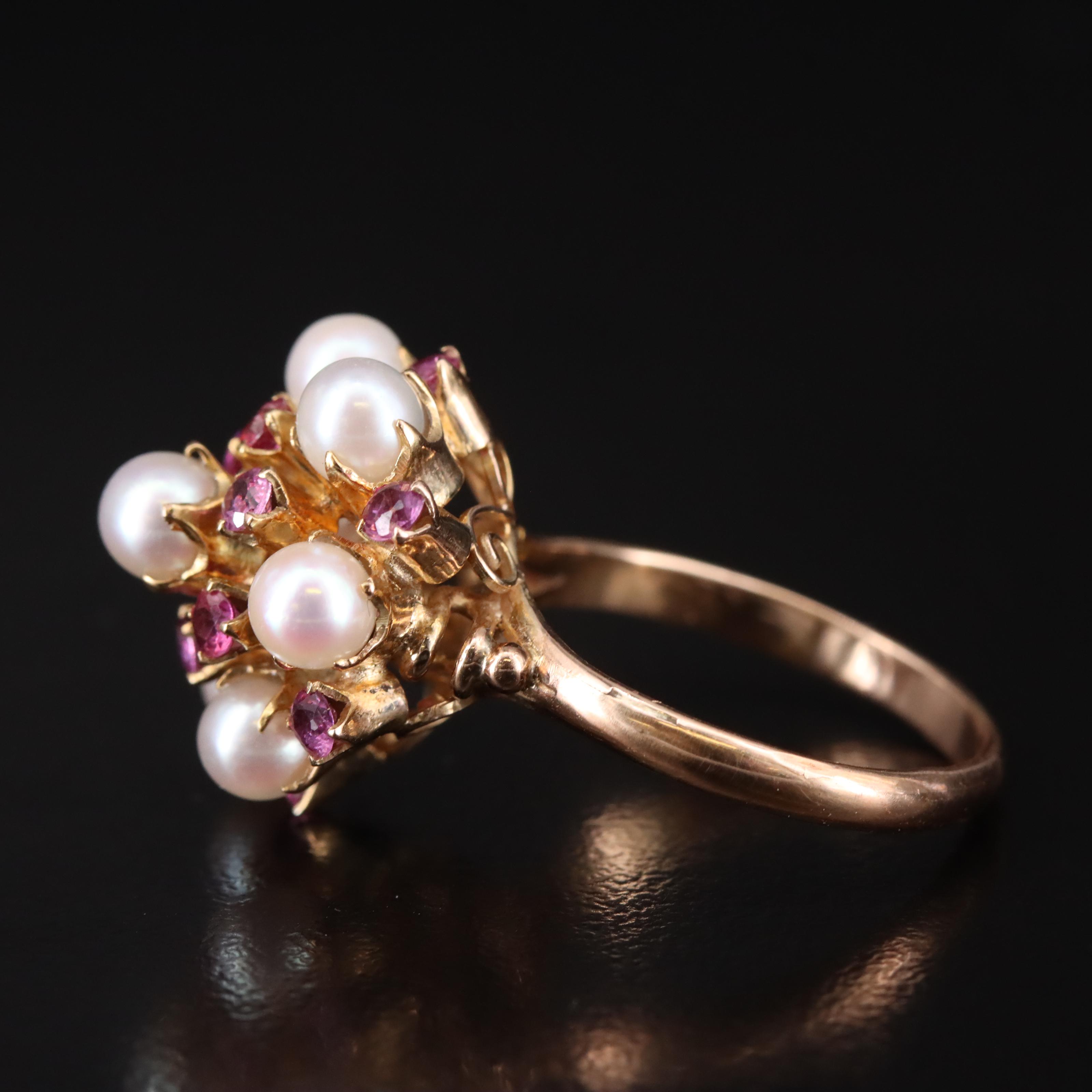 10K Pearl and Sapphire Ring