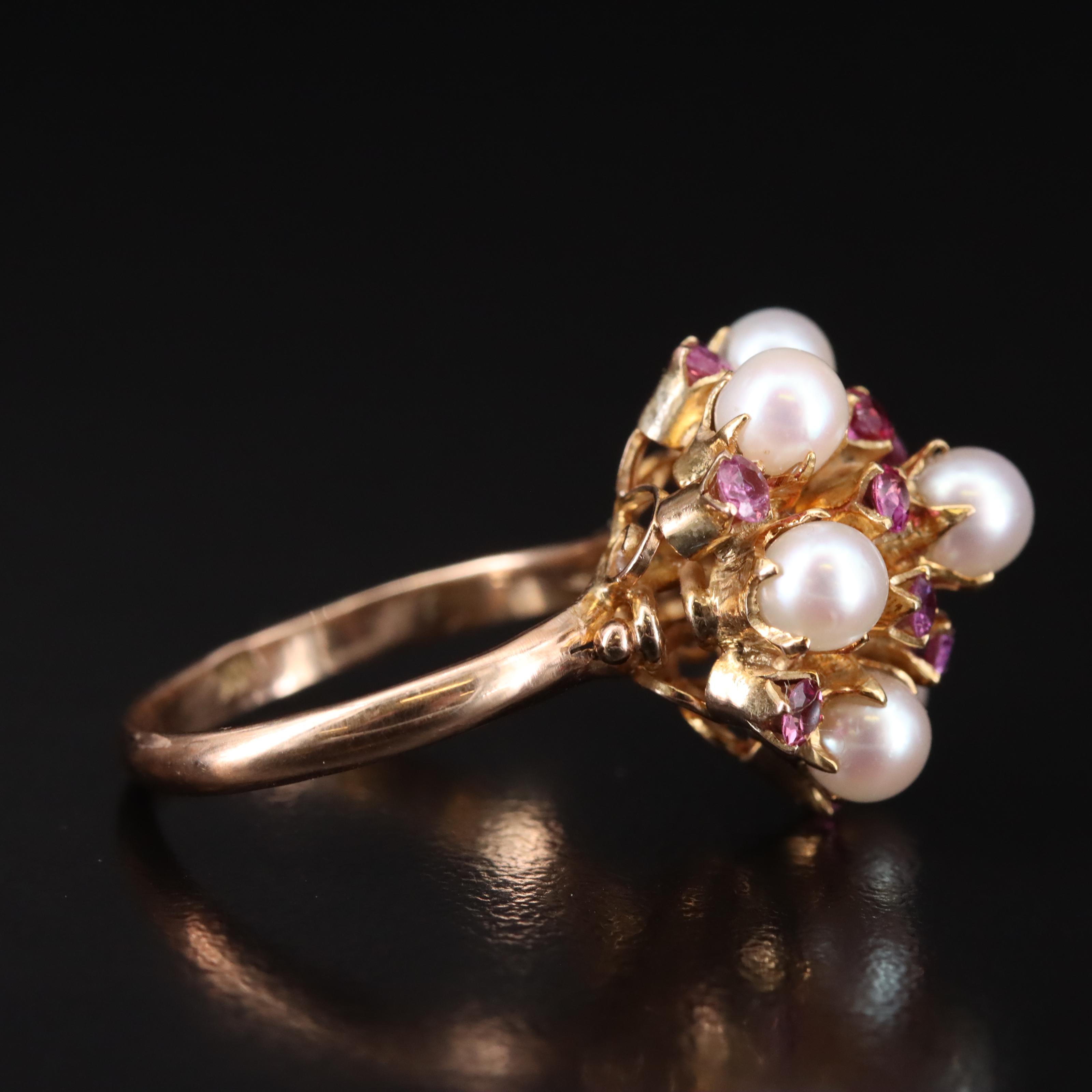 10K Pearl and Sapphire Ring