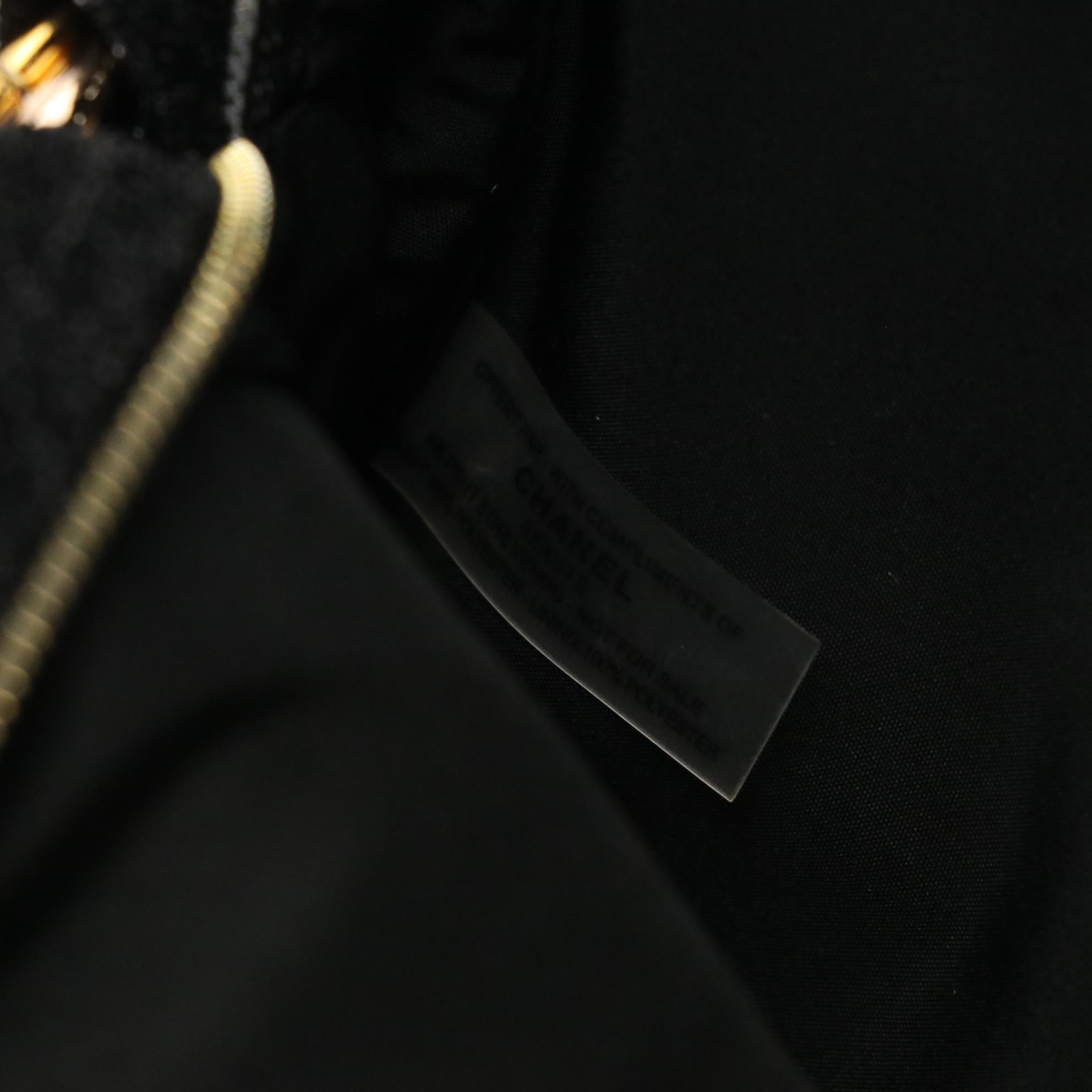 Chanel Beauté VIP 2023 Holiday Black Glitter Pouch with Bejeweled Chain Straps