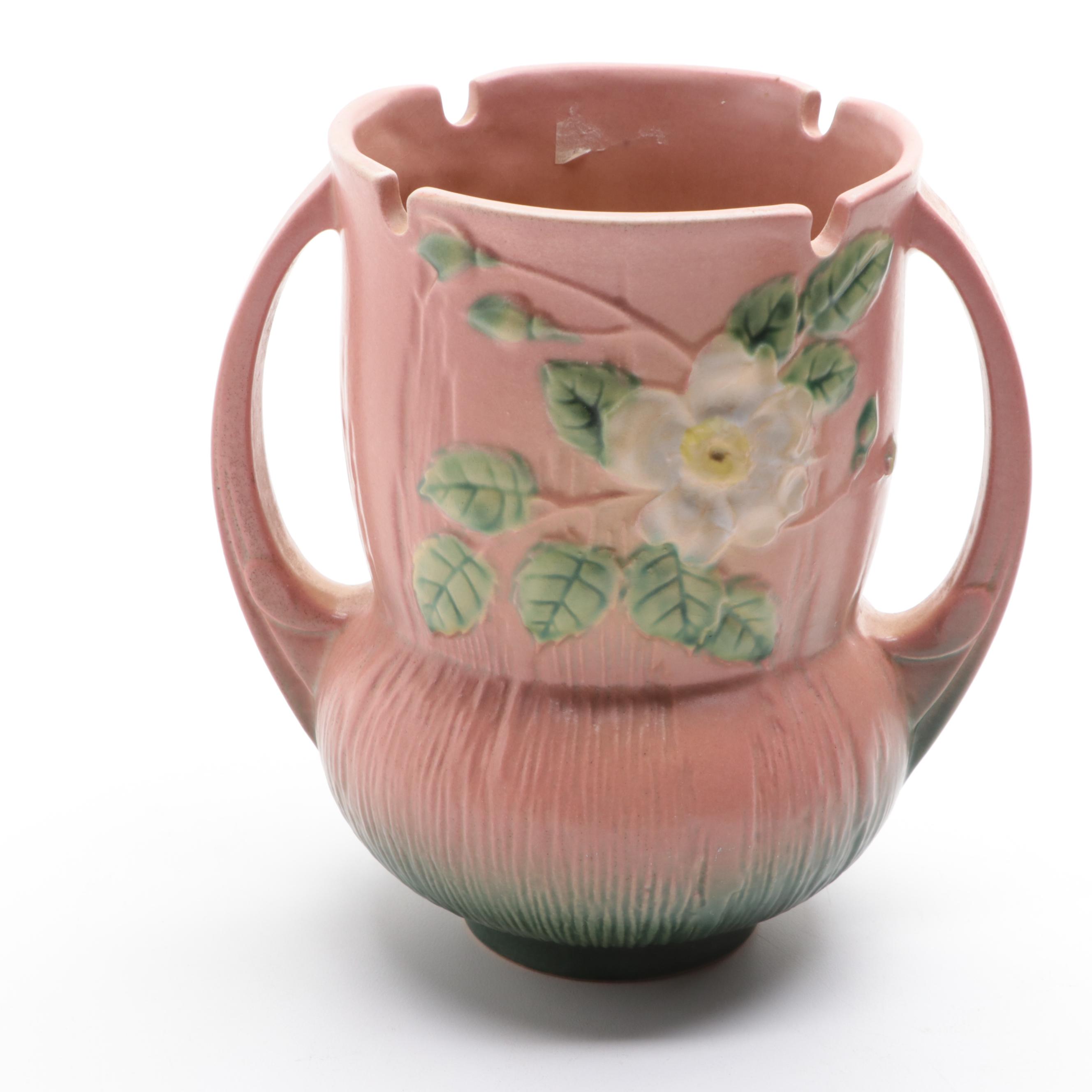 Roseville Pottery "White Roses" Earthenware Jardinieres