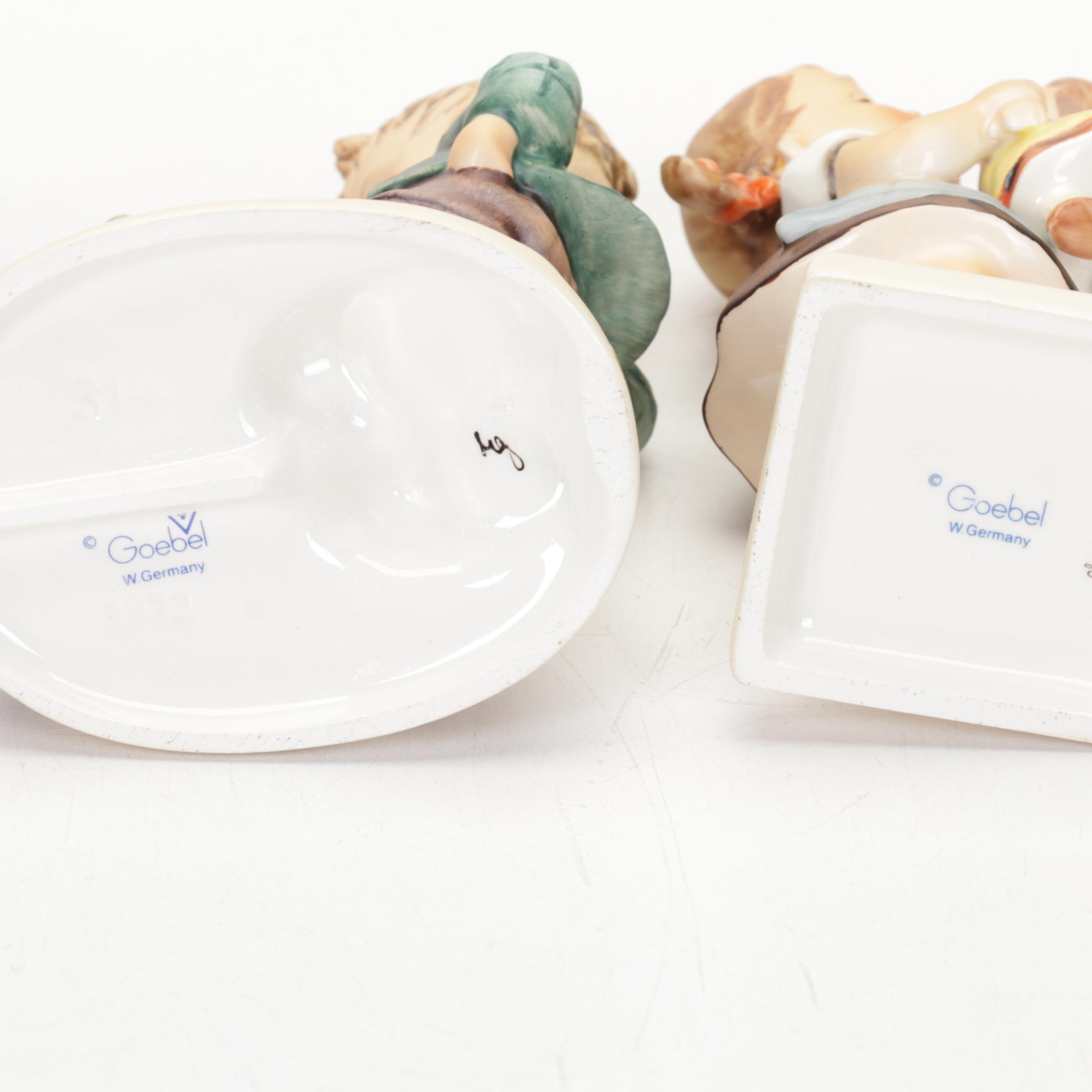 Goebel Hummel Porcelain Figurines Featuring Authorized Dealer Advertising Plaque