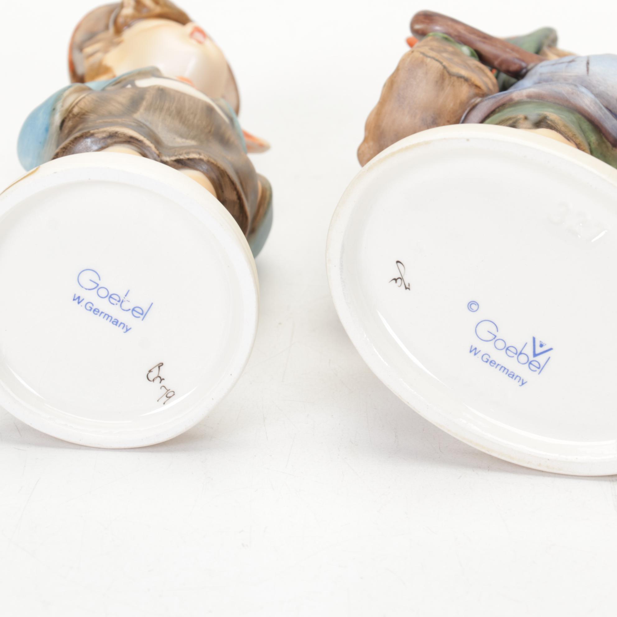 Goebel Hummel Porcelain Figurines Featuring Authorized Dealer Advertising Plaque