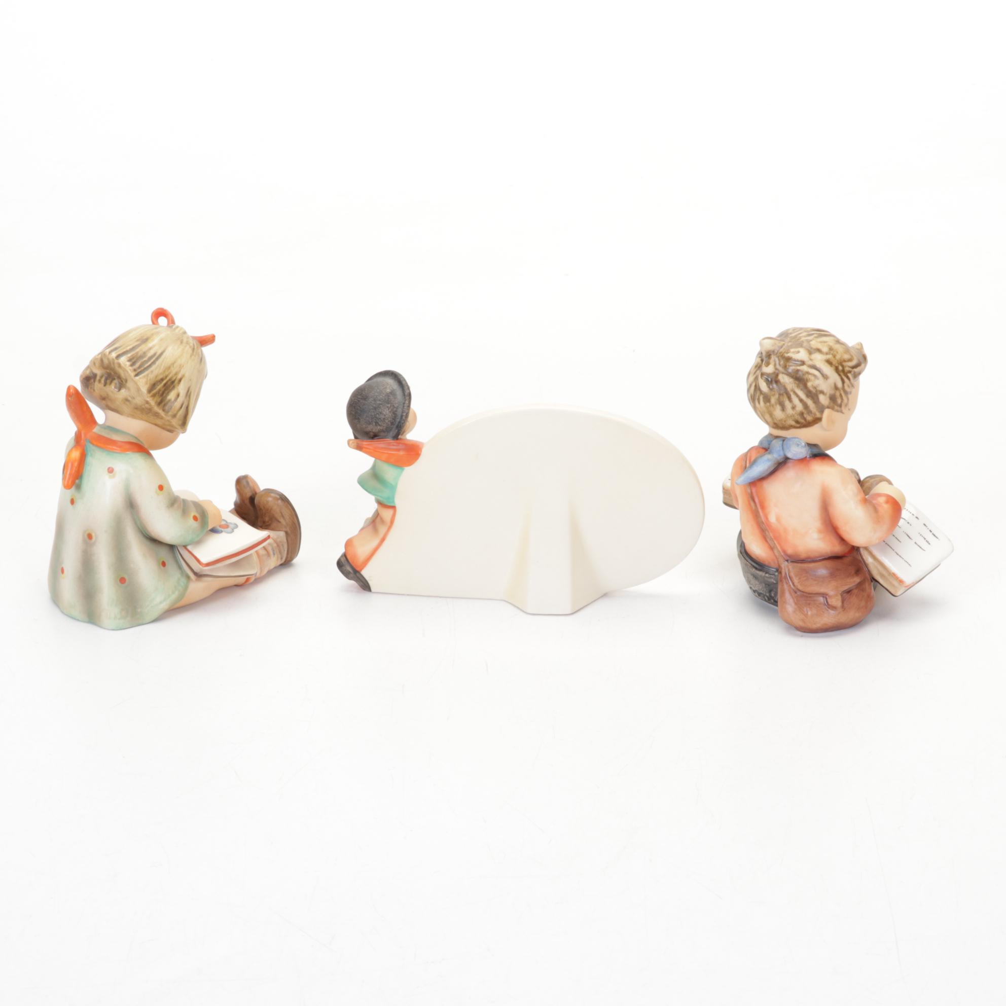 Goebel Hummel Porcelain Figurines Featuring Authorized Dealer Advertising Plaque