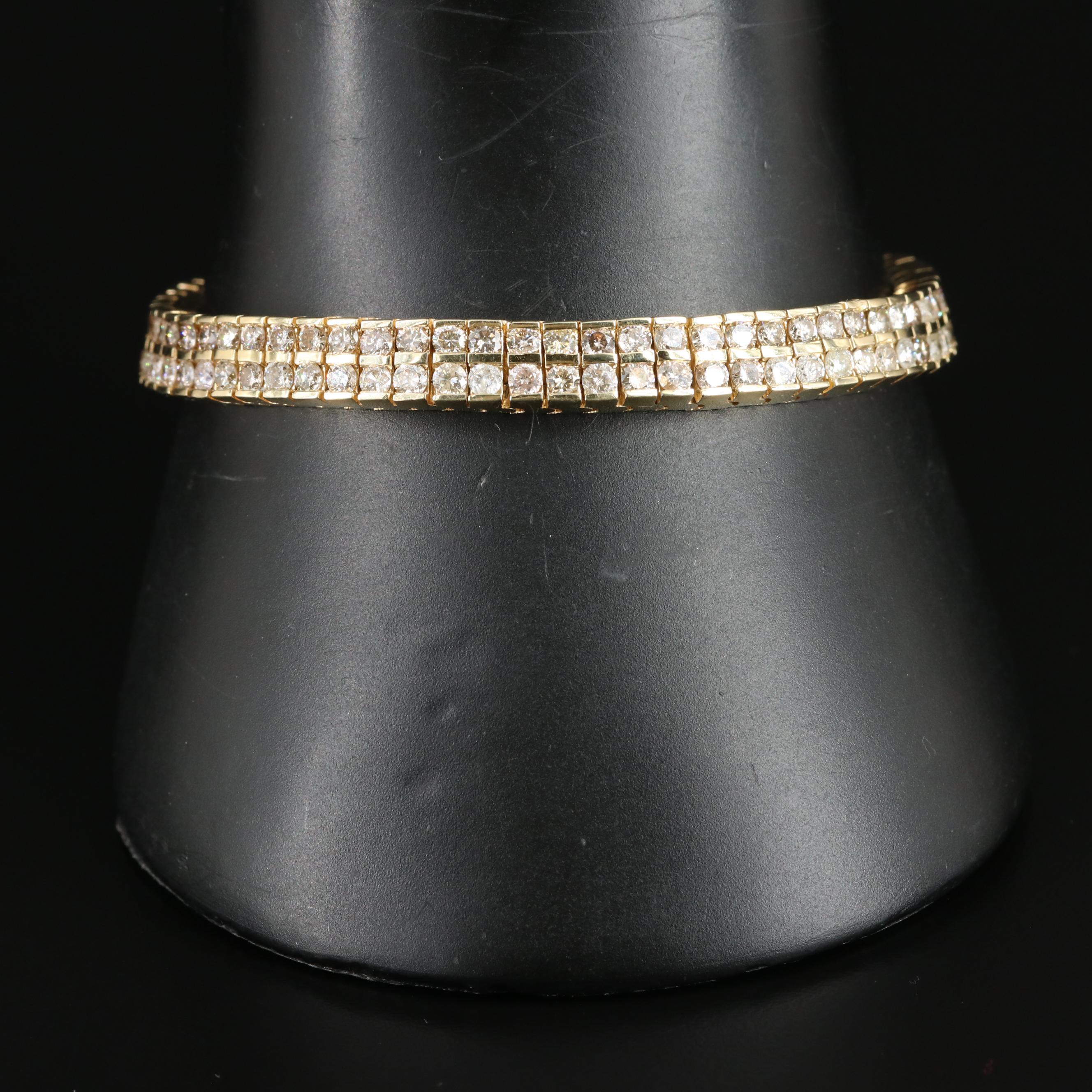 14K 7.03 CTW Diamond Tennis Bracelet