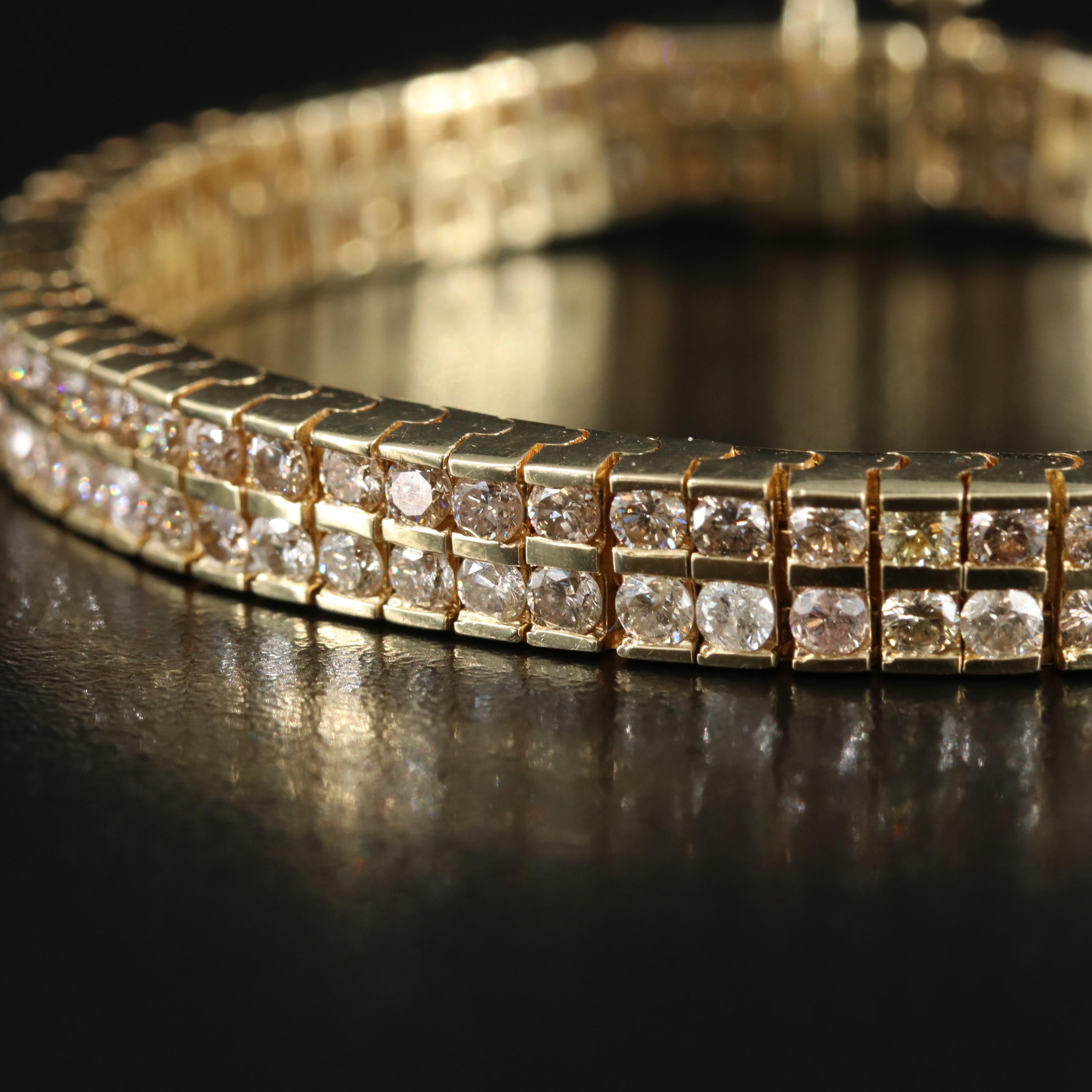 14K 7.03 CTW Diamond Tennis Bracelet