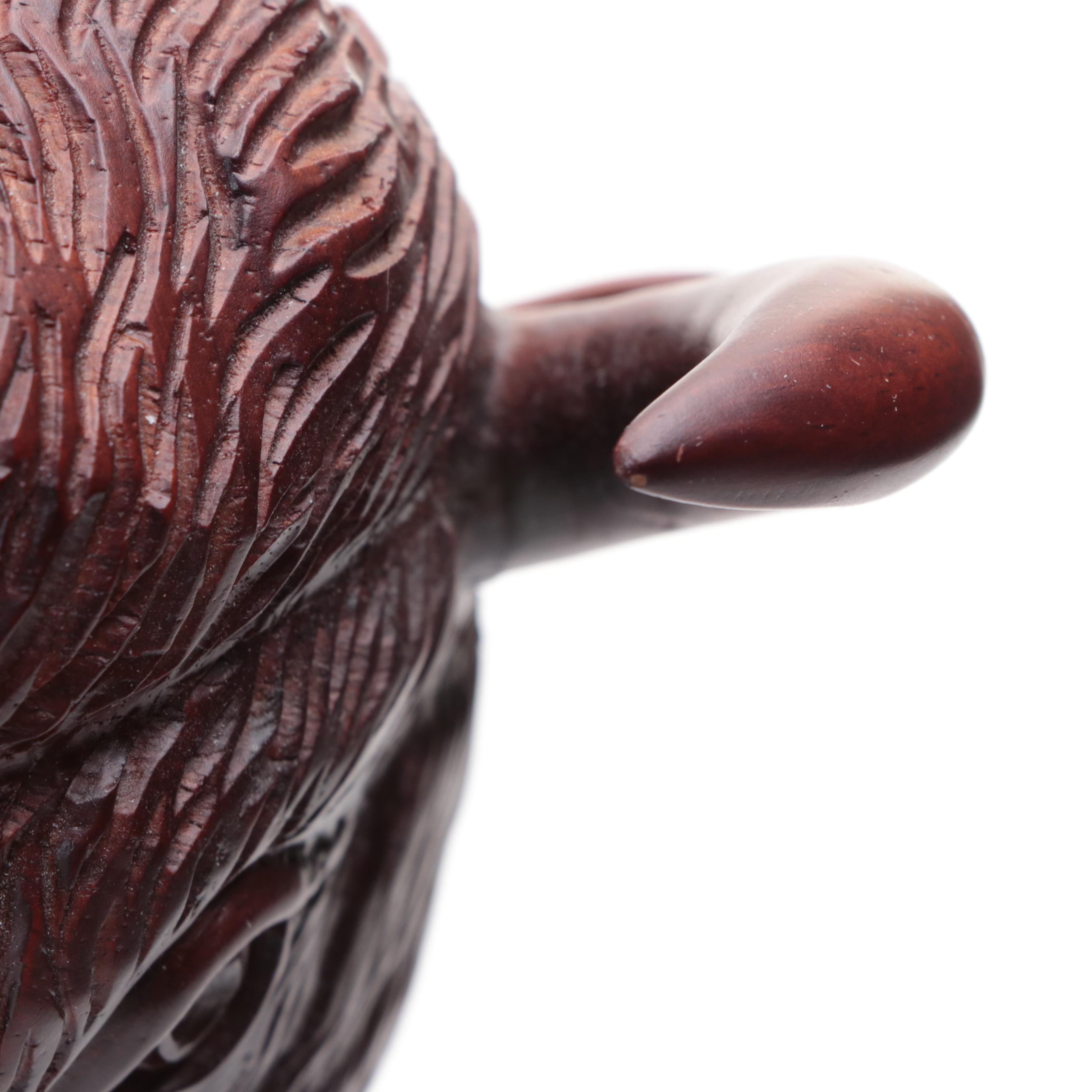 Carved Wooden Buffalo Figurine