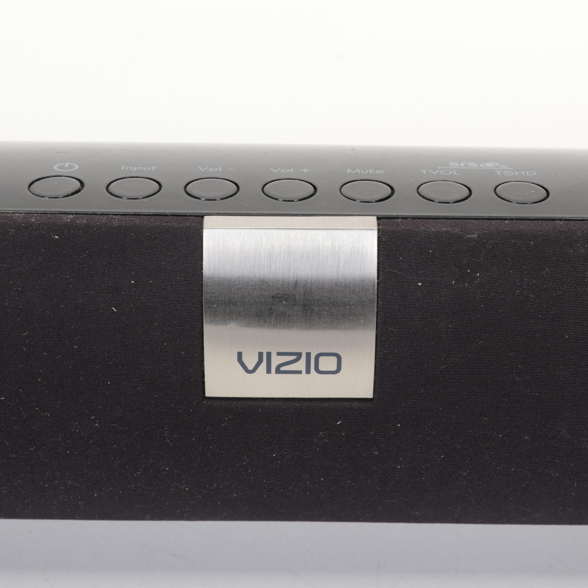 Audio-Technica Record Player With Vizio Soundbar and Two Remotes