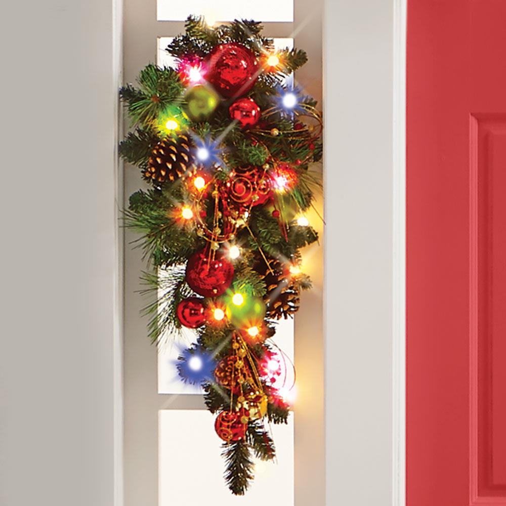 Cordless Pre-Lit Christmas Teardrop Ornament Trim
