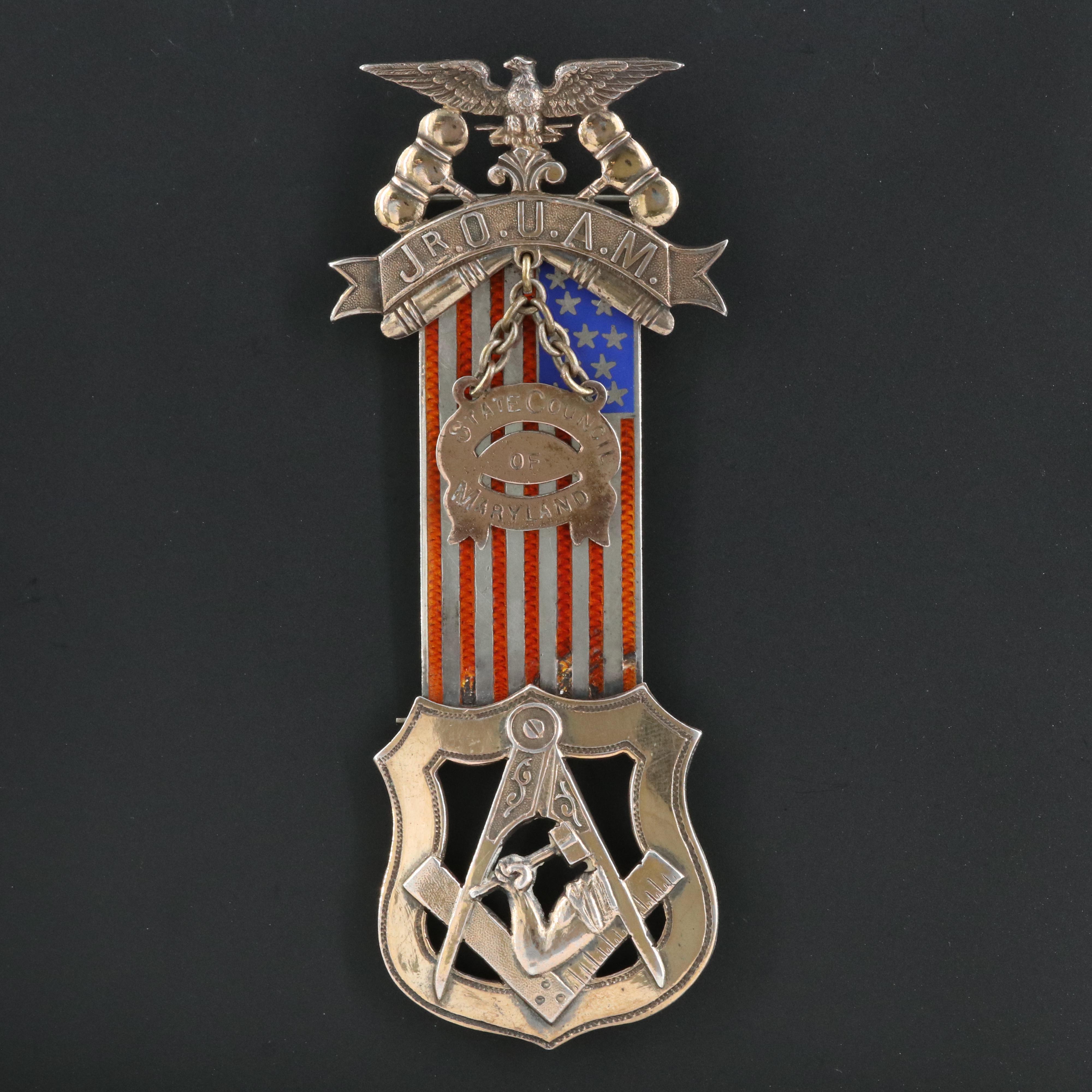 Sterling Vitreous Enamel Maryland State Council Pin