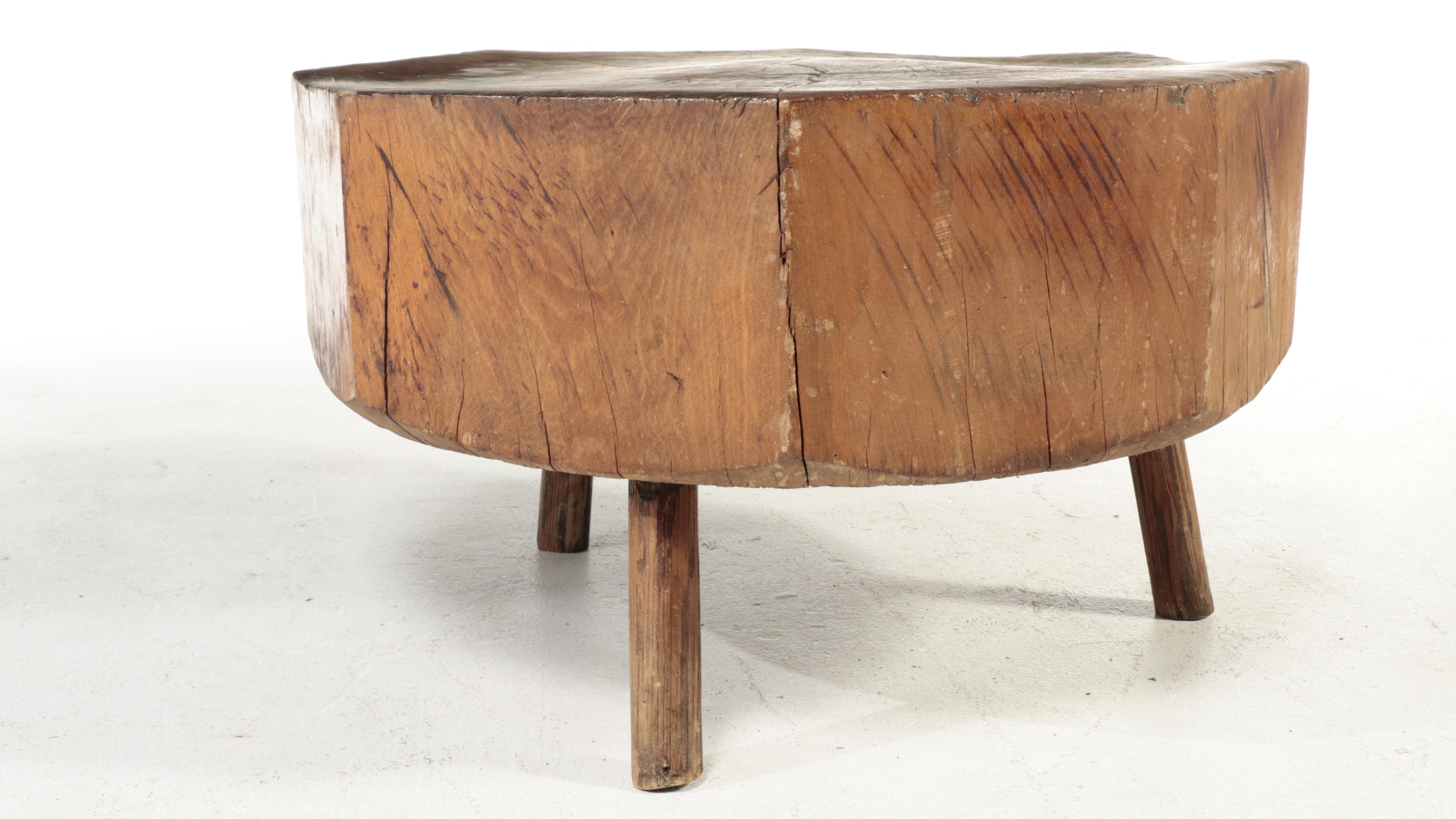 Maple and Oak Octagonal Butcher Block Table, Late 19th/Early 20th Century