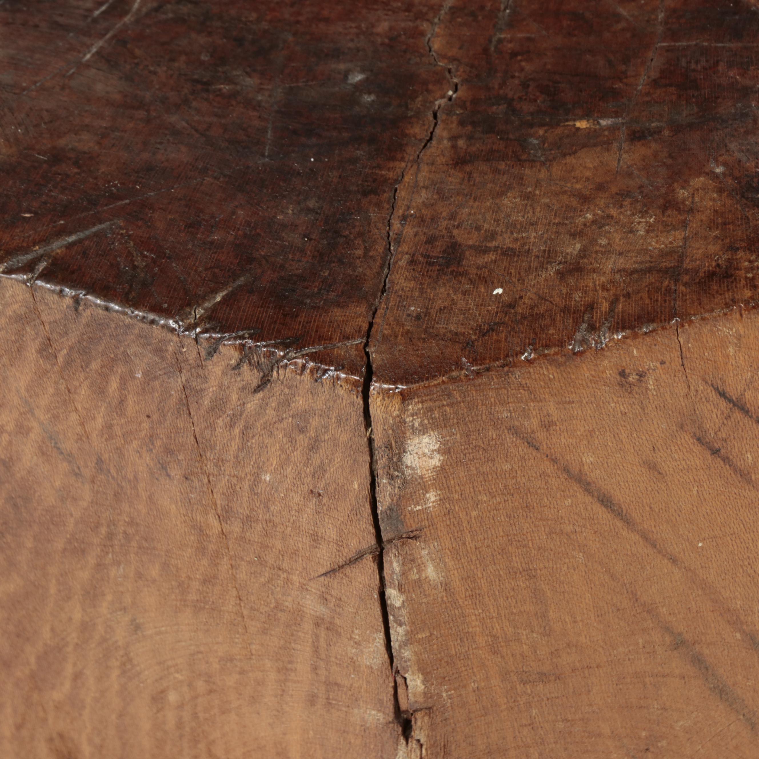 Maple and Oak Octagonal Butcher Block Table, Late 19th/Early 20th