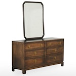 Davis Cabinet Chinese Style Chest of Drawers and Mirror, Mid to Late 20th C.
