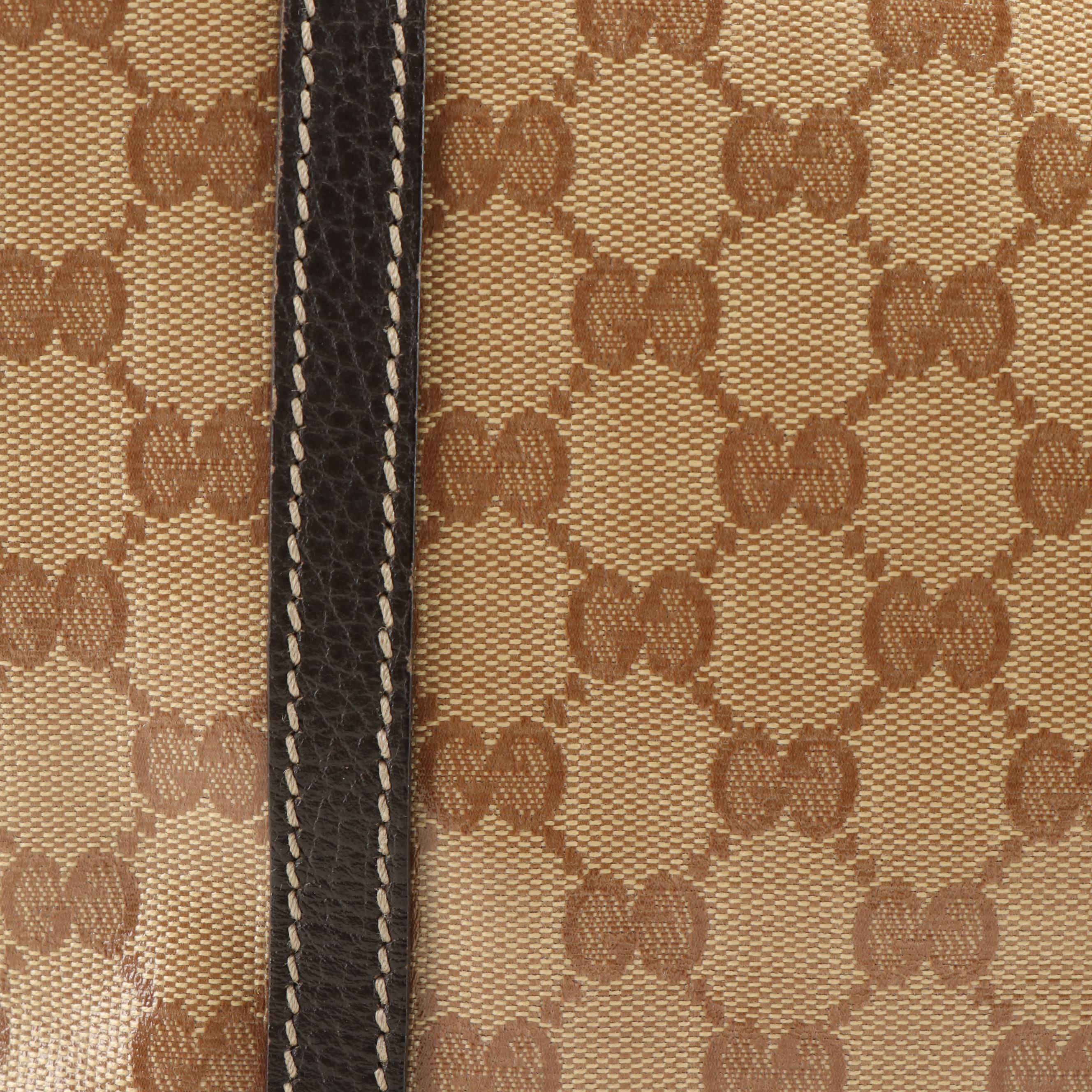 Gucci Crystal Monogram Tote in Beige Coated Canvas