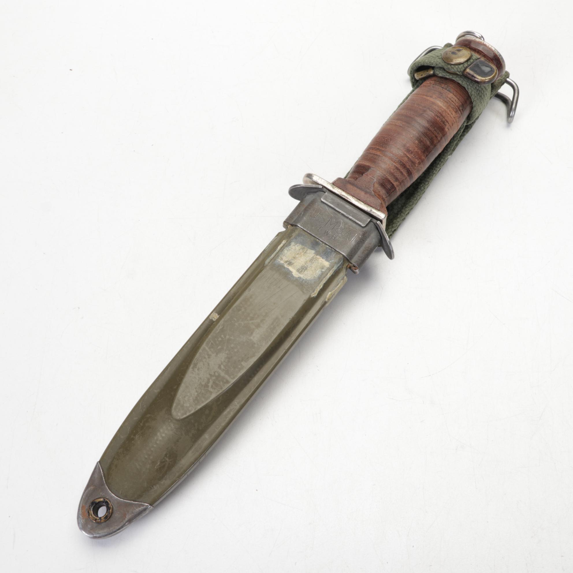 Kutmaster Trench Knife With US Army Scabbard, Binoculars and Czech VZ58 Bayonet