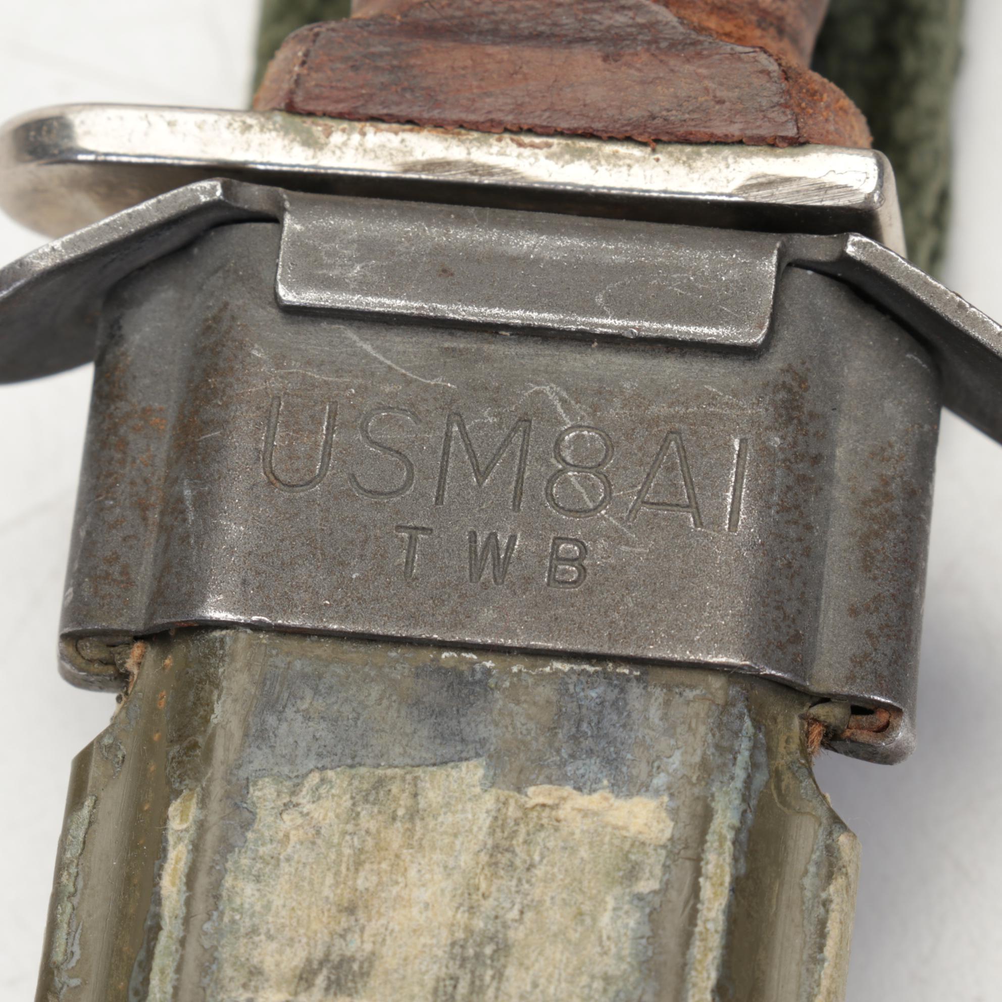 Kutmaster Trench Knife With US Army Scabbard, Binoculars and Czech VZ58 Bayonet